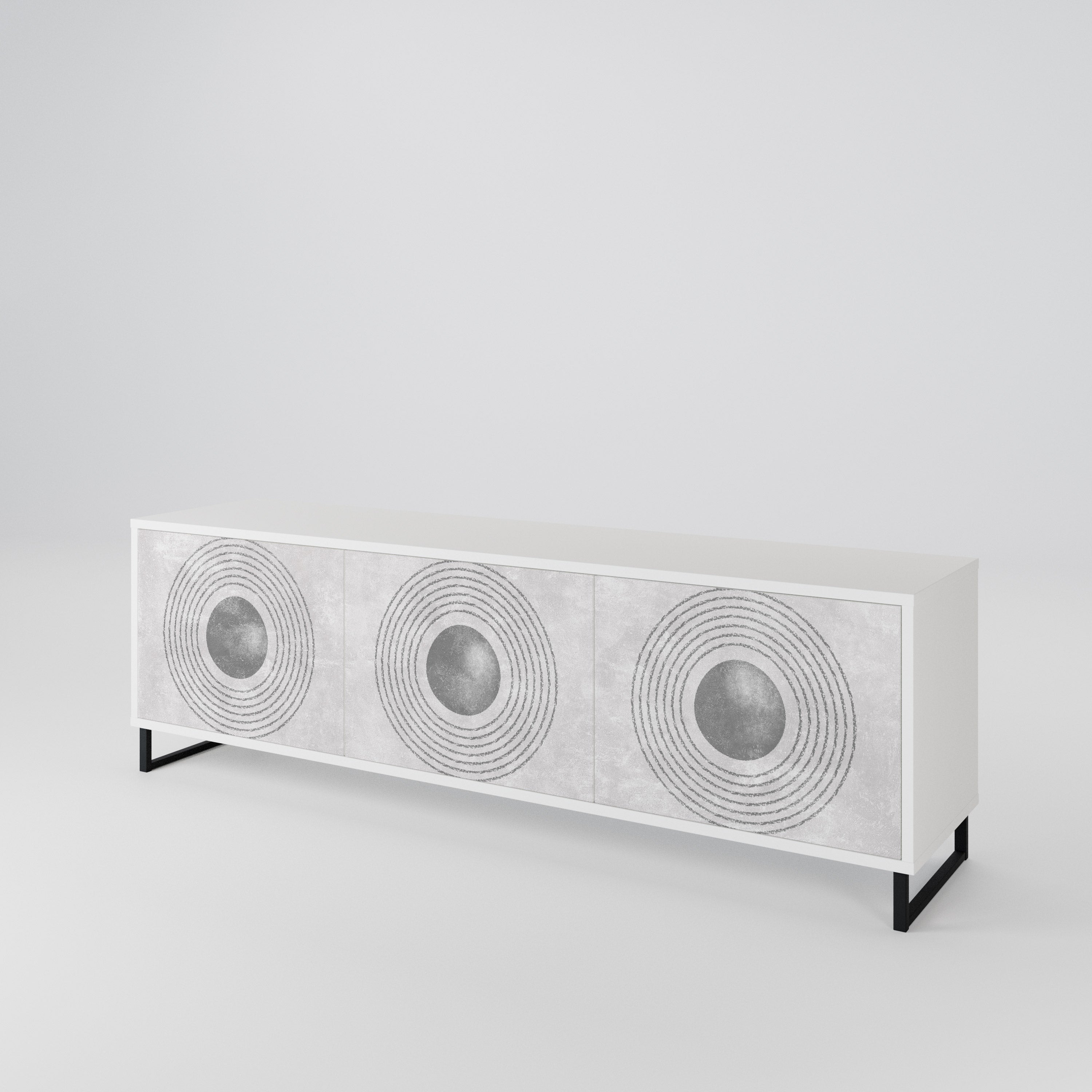 SOLID CIRCLES TV-bänk med 3 dörrar
