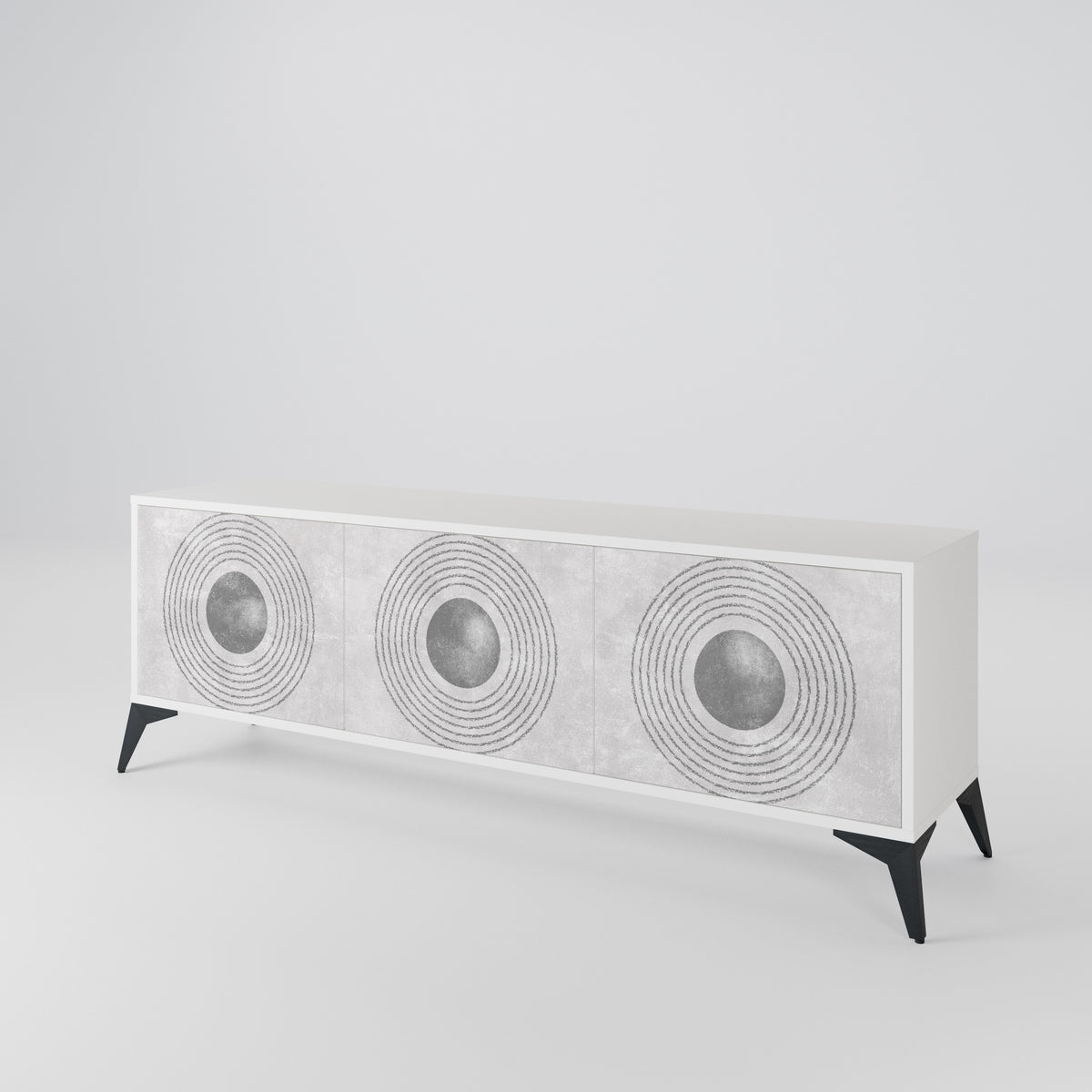 SOLID CIRCLES TV-bänk med 3 dörrar