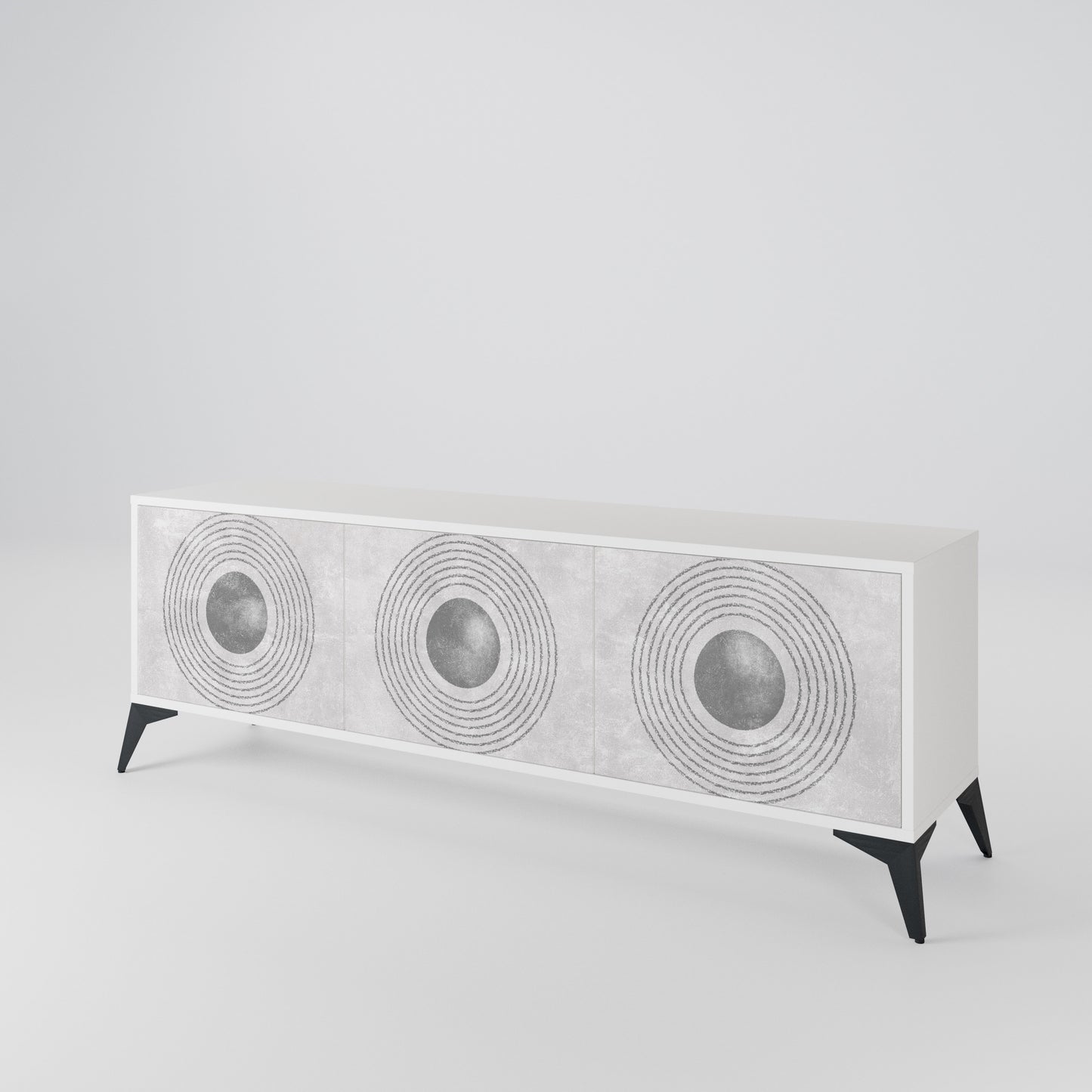 SOLID CIRCLES TV-bänk med 3 dörrar