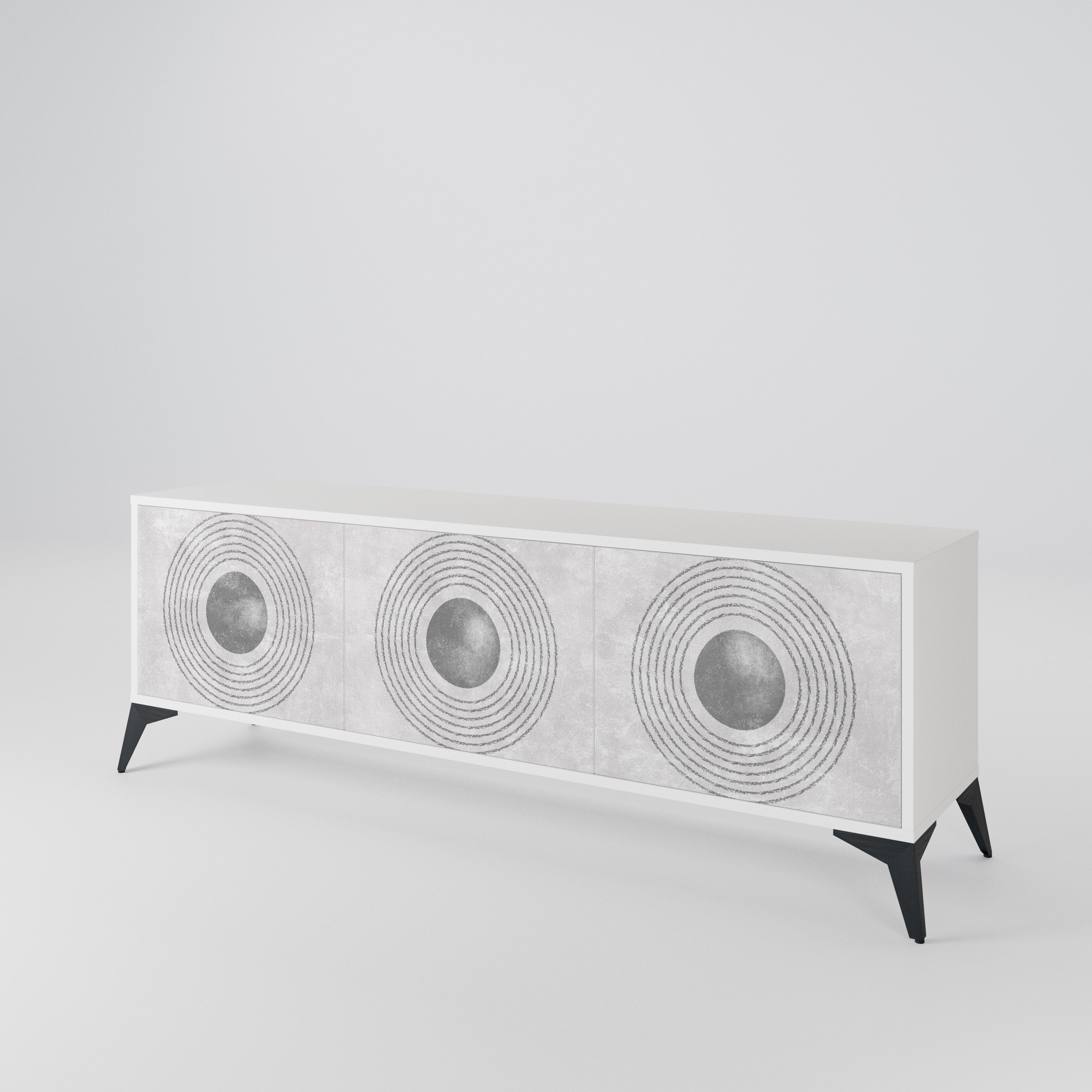 SOLID CIRCLES TV-bänk med 3 dörrar