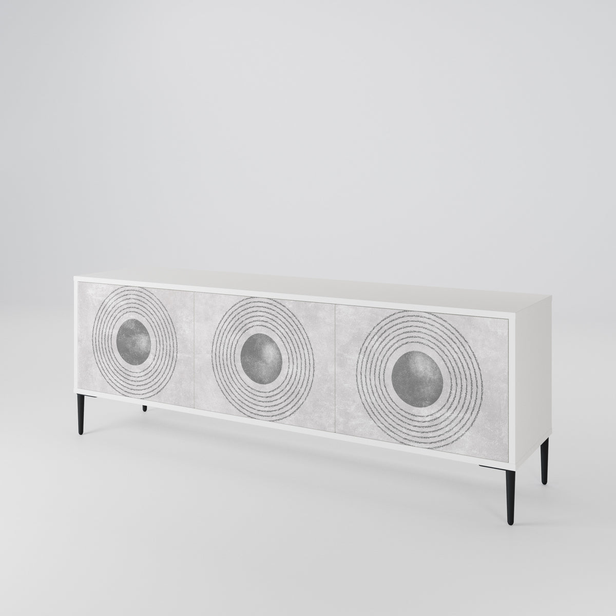 SOLID CIRCLES TV-bänk med 3 dörrar