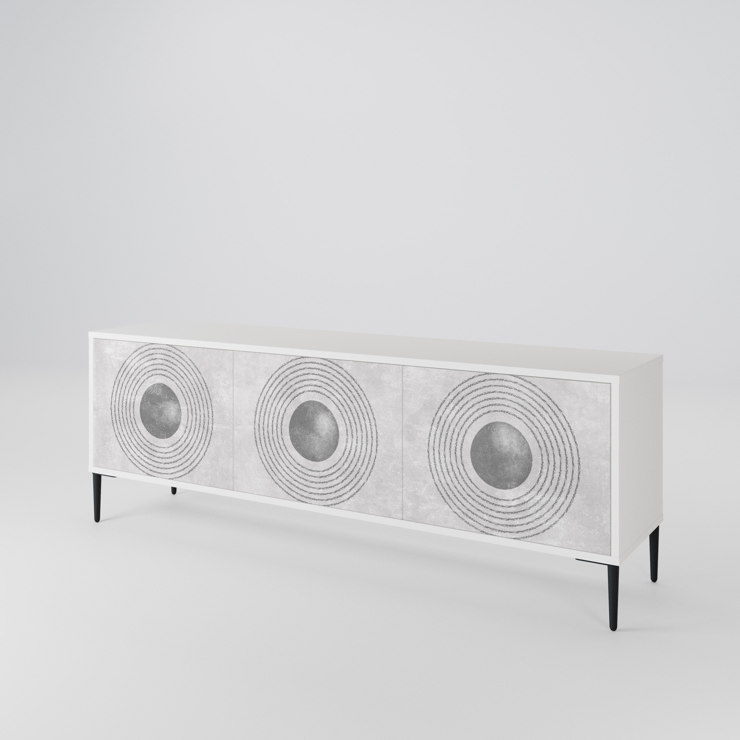 SOLID CIRCLES TV-bänk med 3 dörrar