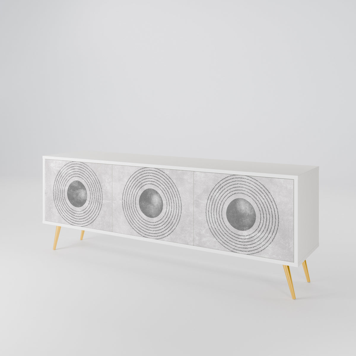 SOLID CIRCLES TV-bänk med 3 dörrar