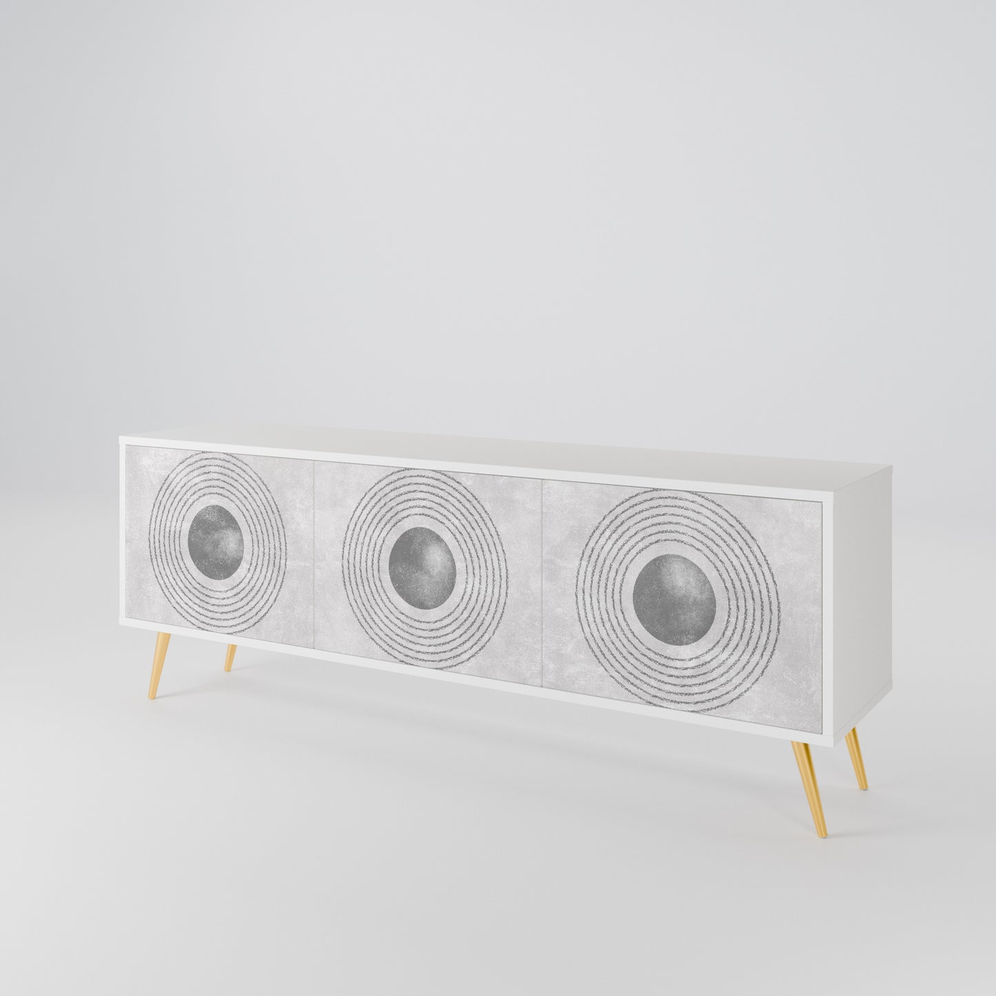 SOLID CIRCLES TV-bänk med 3 dörrar