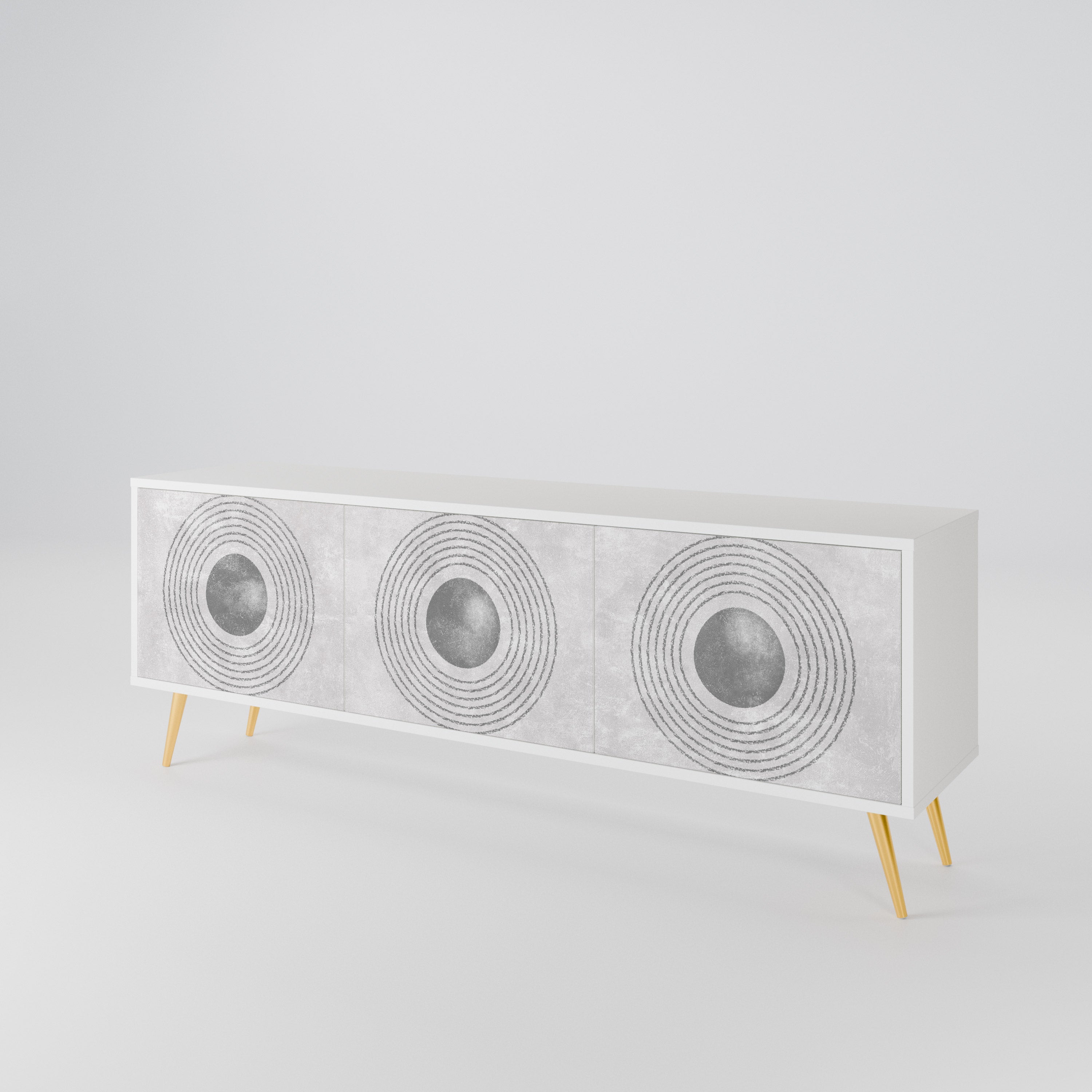 SOLID CIRCLES TV-bänk med 3 dörrar