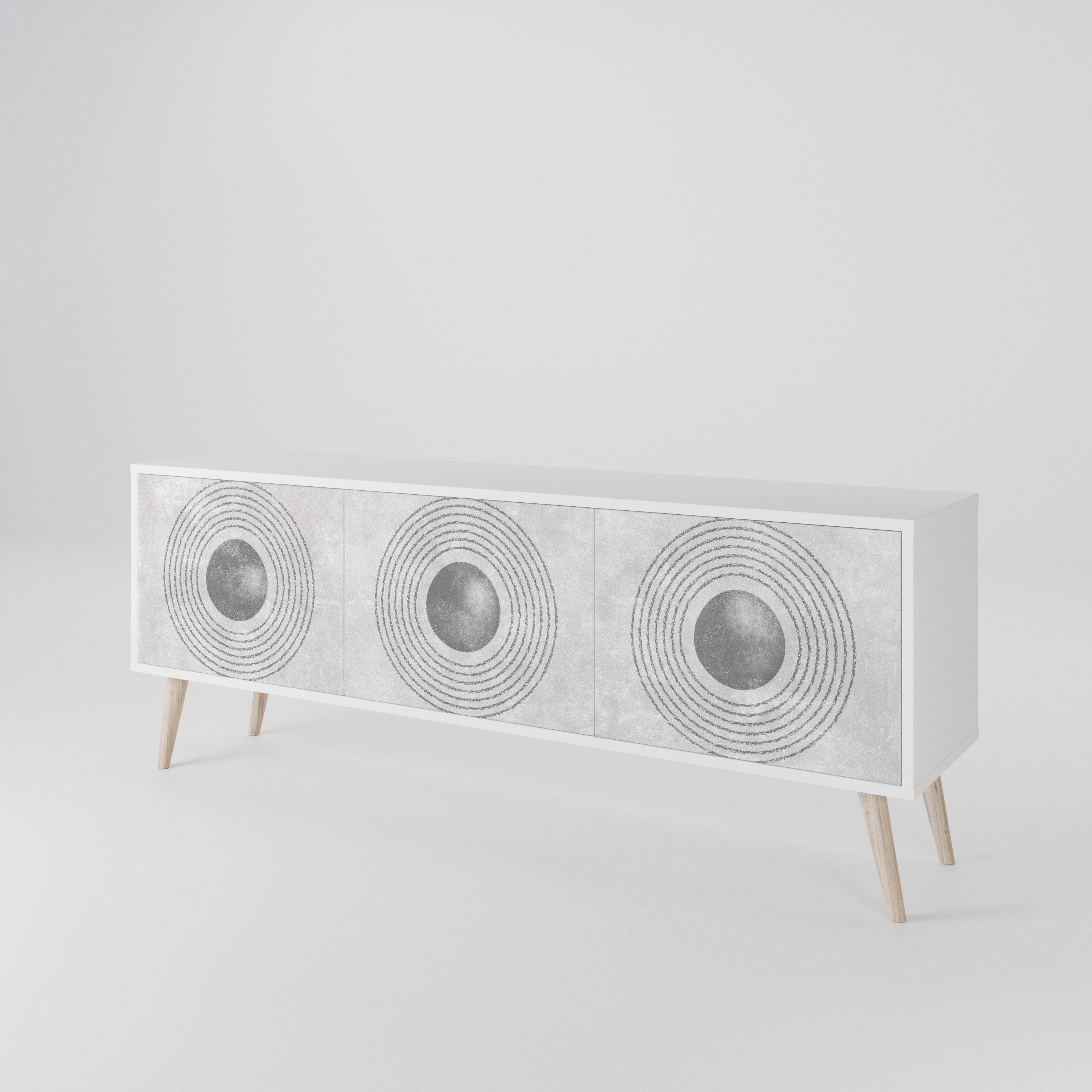 SOLID CIRCLES TV-bänk med 3 dörrar
