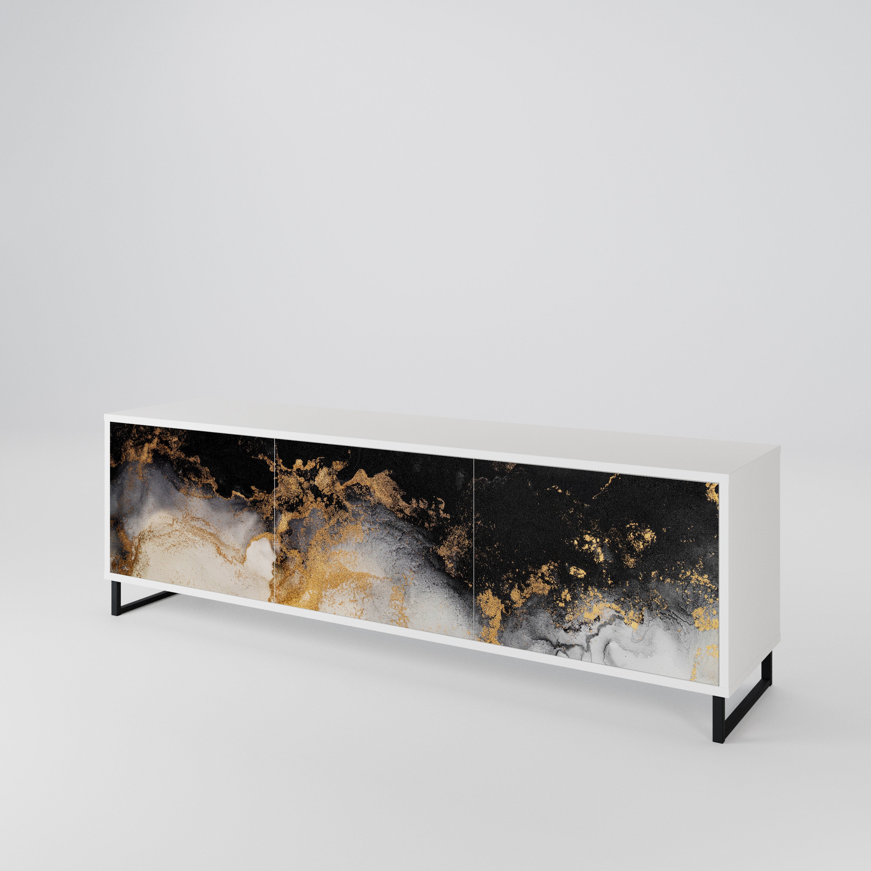 MARBLE OF TOMMORROW TV-bänk med 3 dörrar