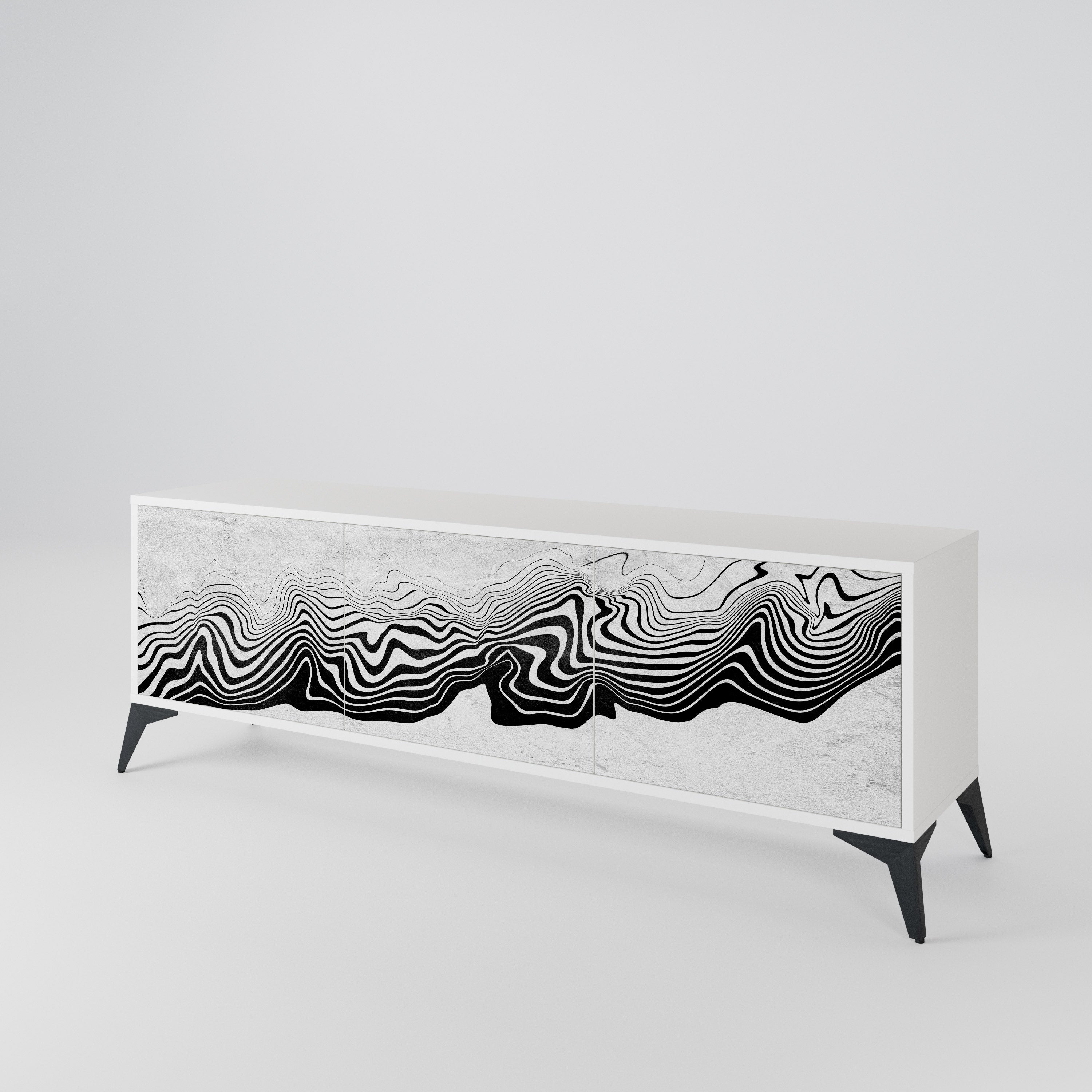 MONOCHROME MIRAGE TV-bänk med 3 dörrar