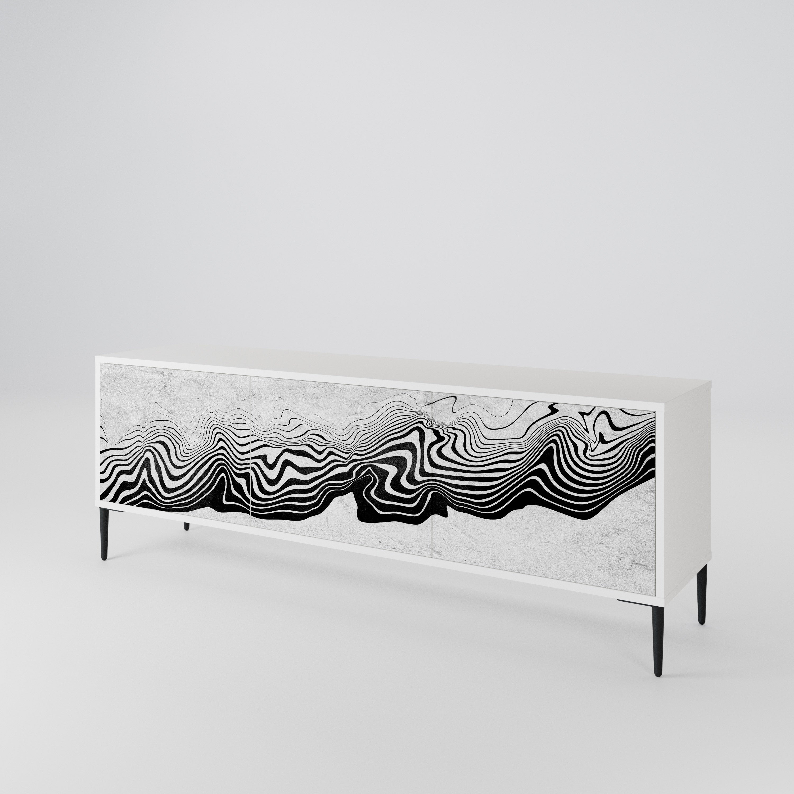 MONOCHROME MIRAGE TV-bänk med 3 dörrar