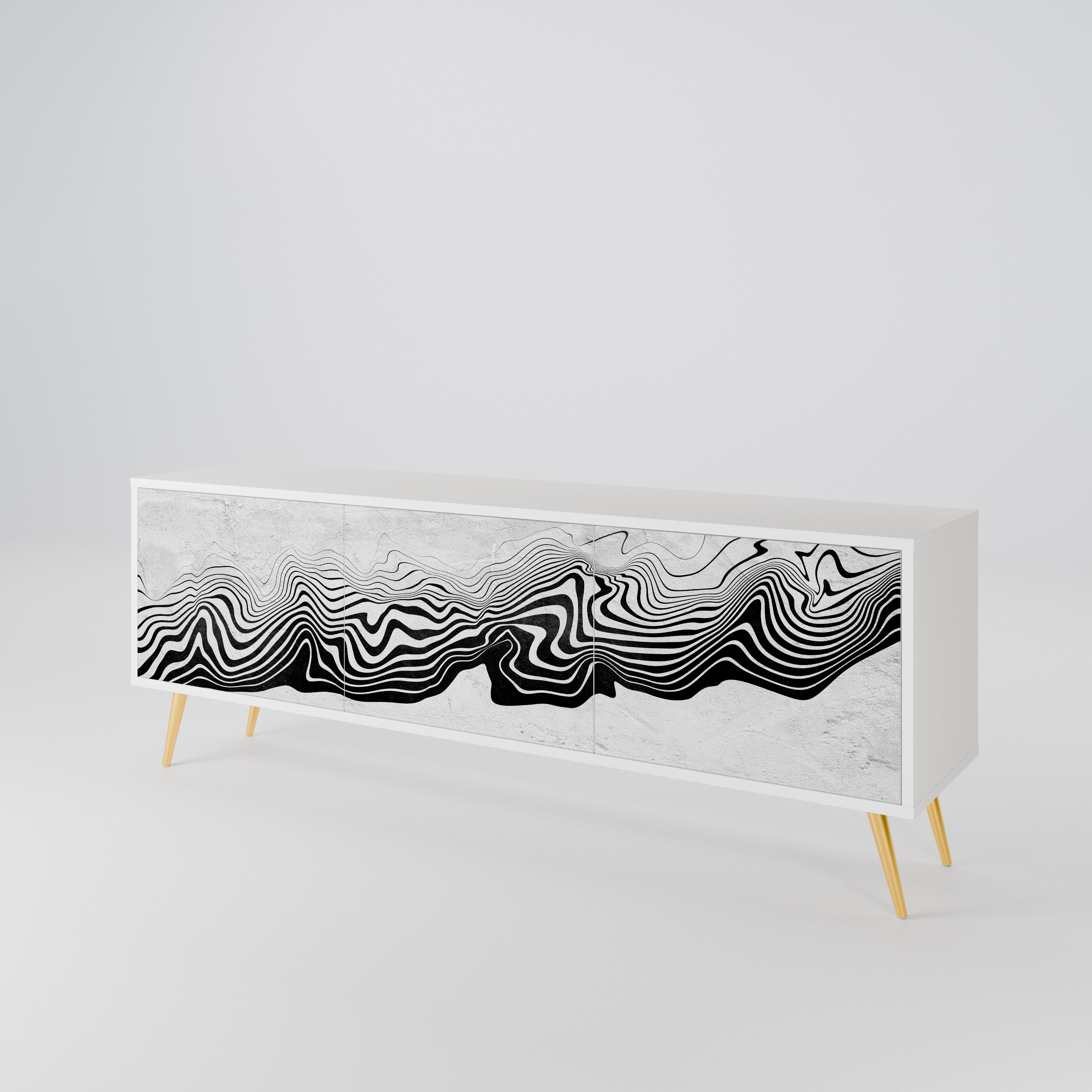 MONOCHROME MIRAGE TV-bänk med 3 dörrar