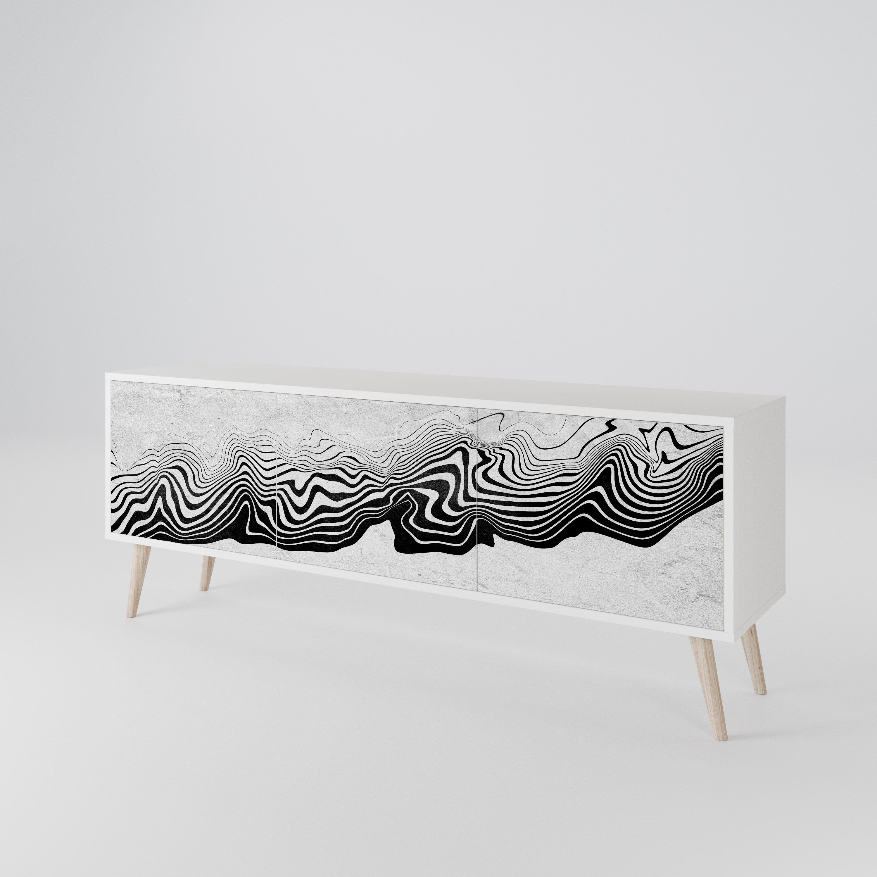 MONOCHROME MIRAGE TV-bänk med 3 dörrar