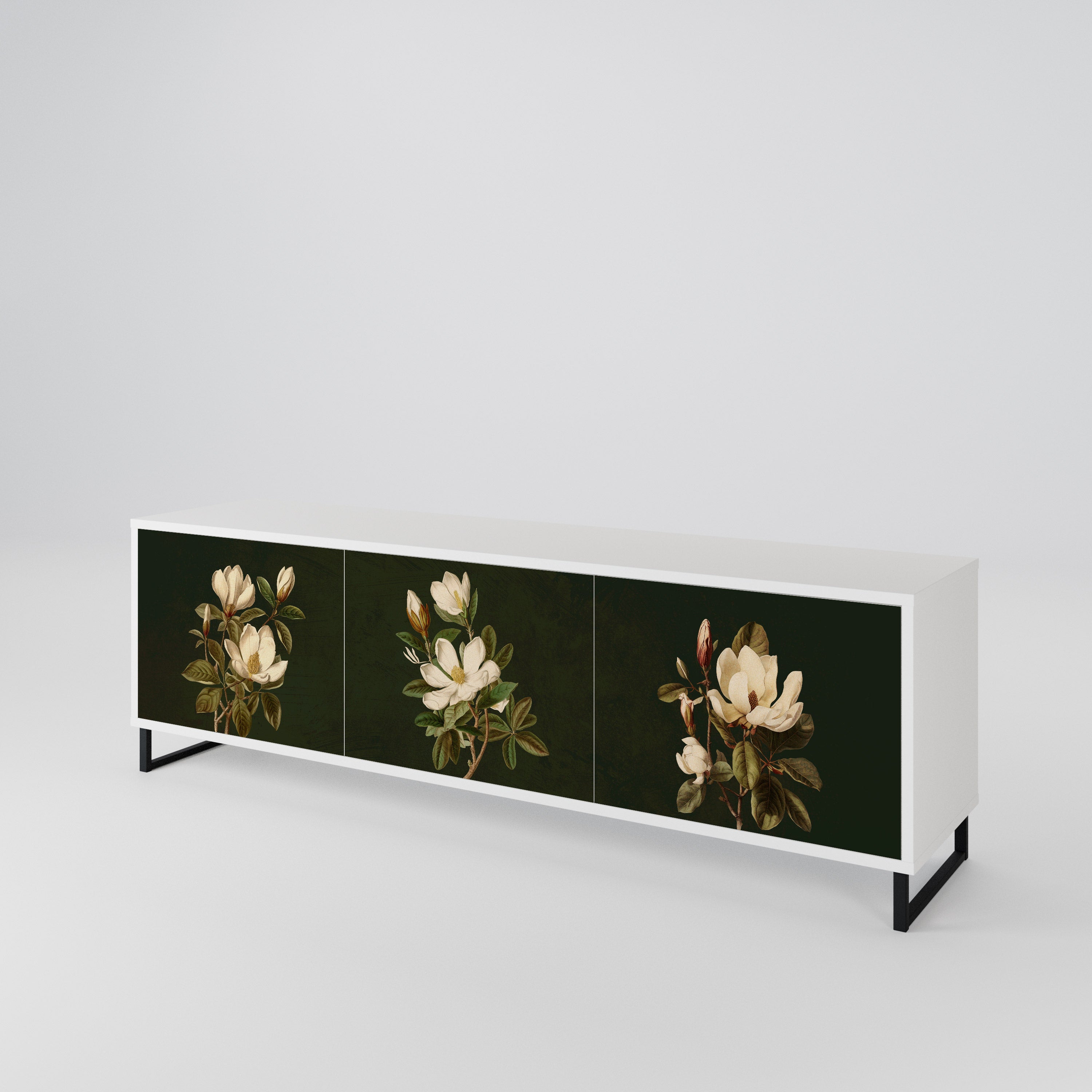 FLORAL NOIR TV-bänk med 3 dörrar
