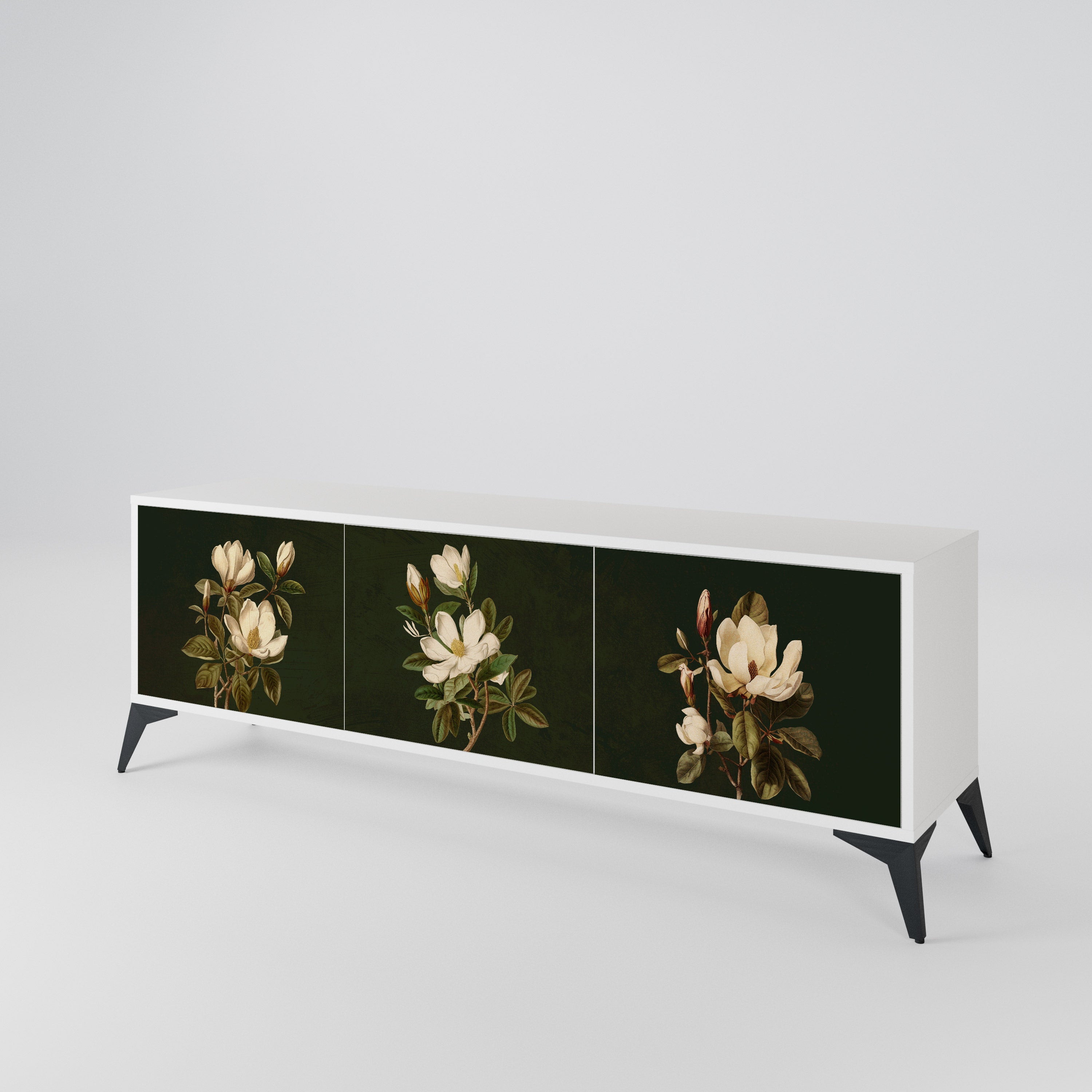 FLORAL NOIR TV-bänk med 3 dörrar