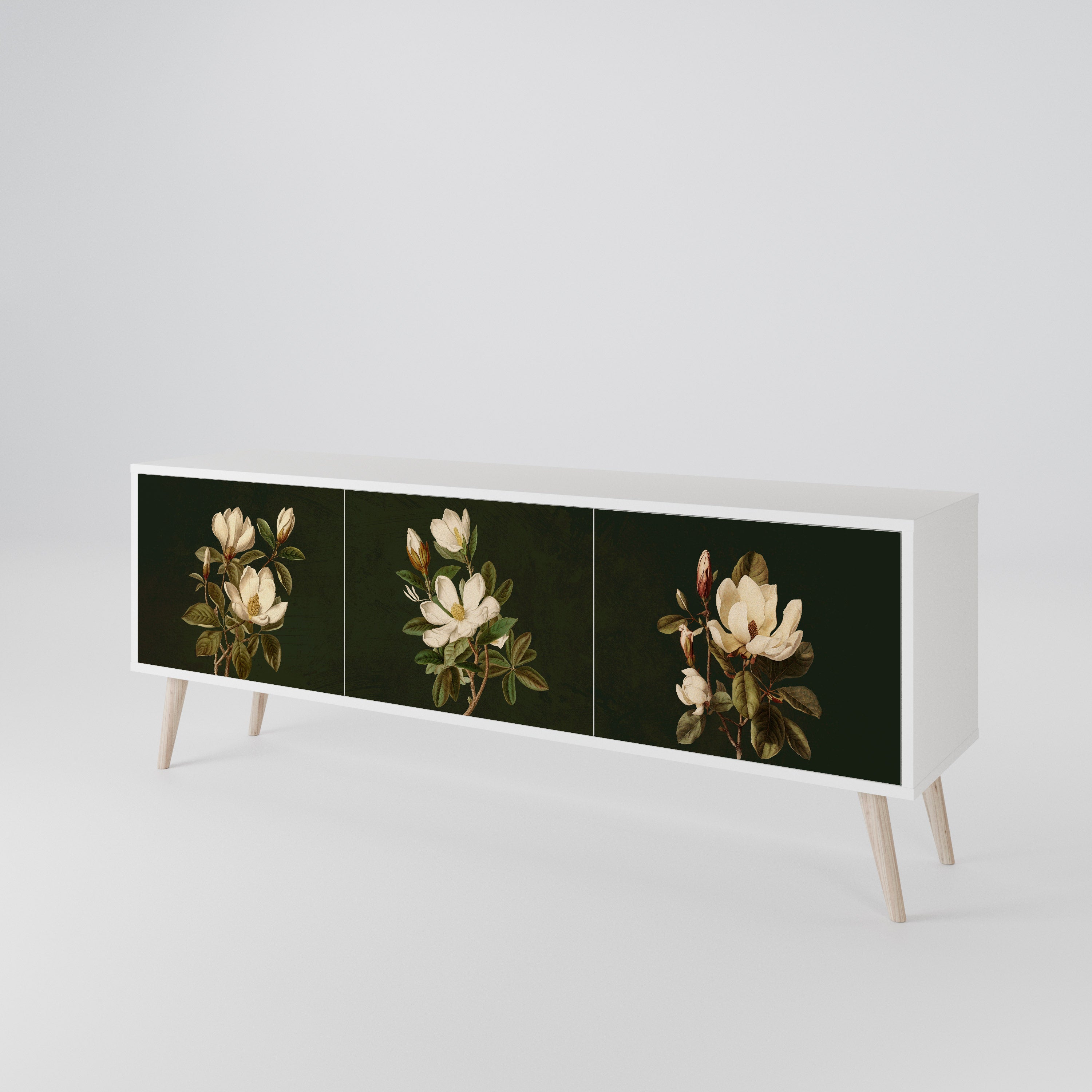 FLORAL NOIR TV-bänk med 3 dörrar