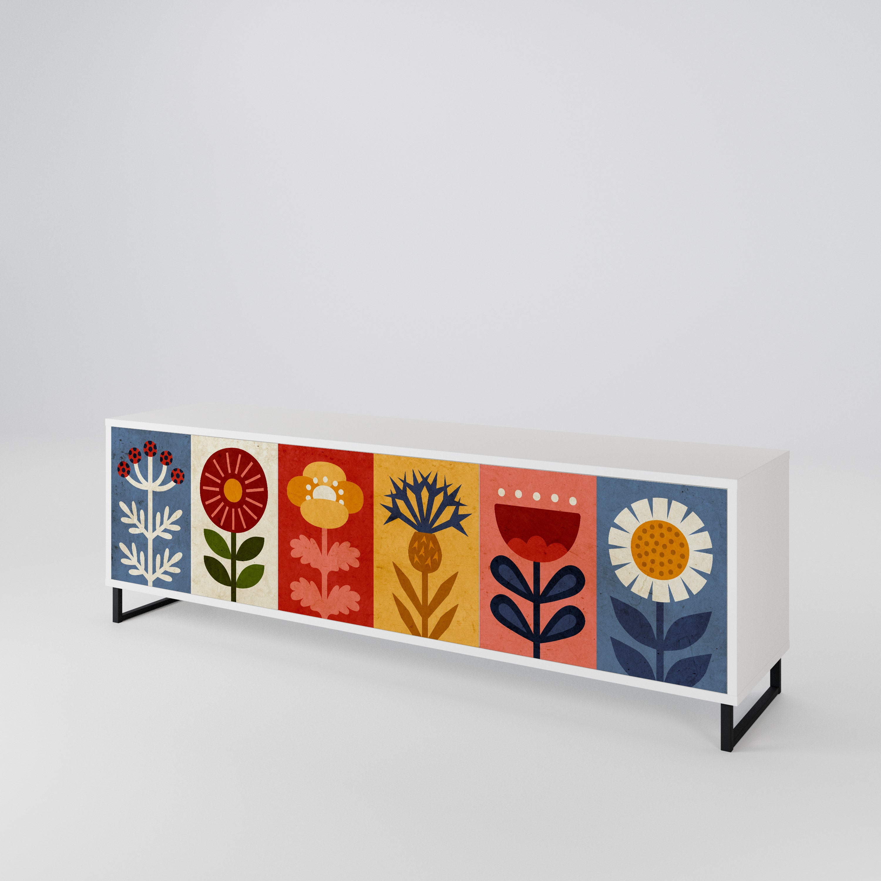 SCANDIC FLOWERET 3-Door TV Cabinet