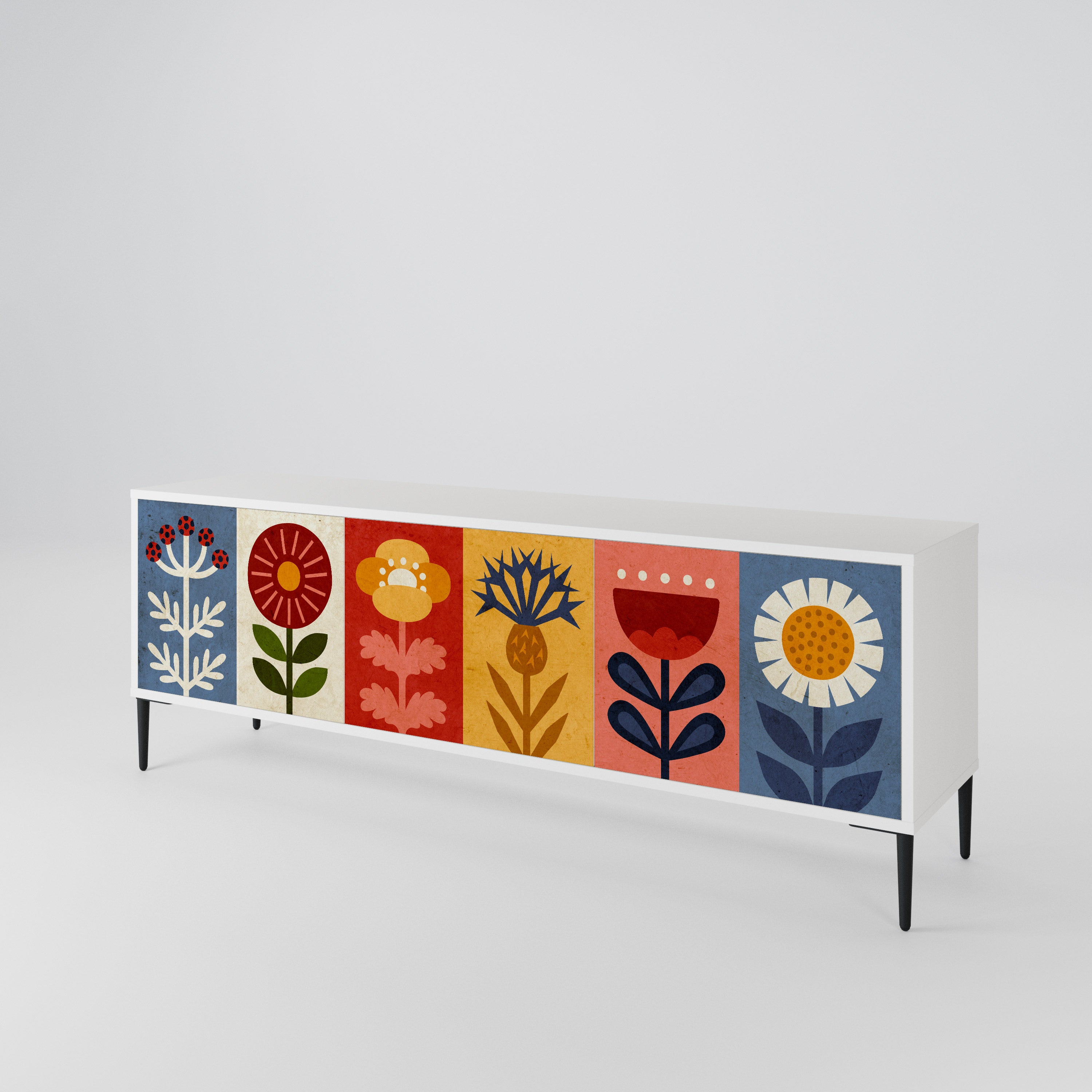 SCANDIC FLOWERET 3-Door TV Cabinet