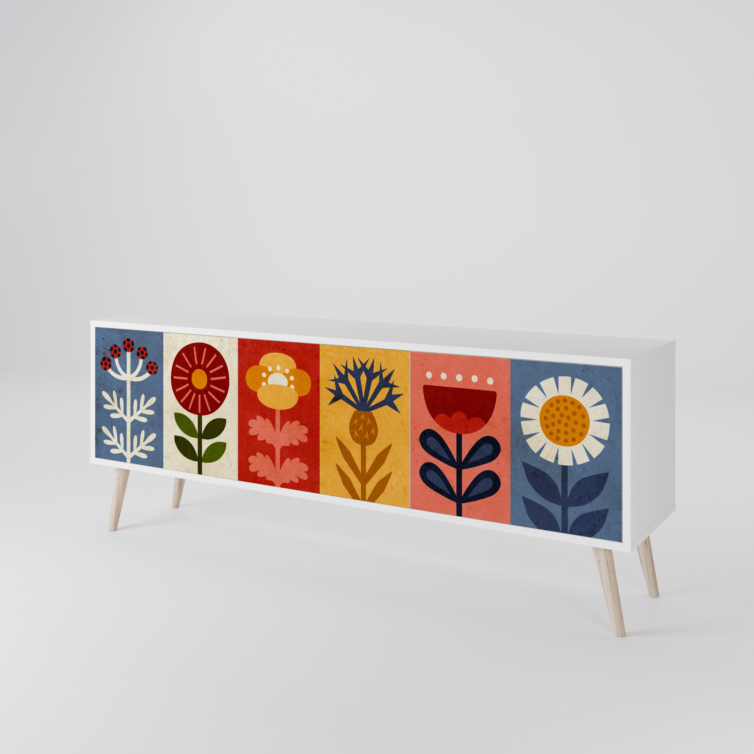 SCANDIC FLOWERET 3-Door TV Cabinet