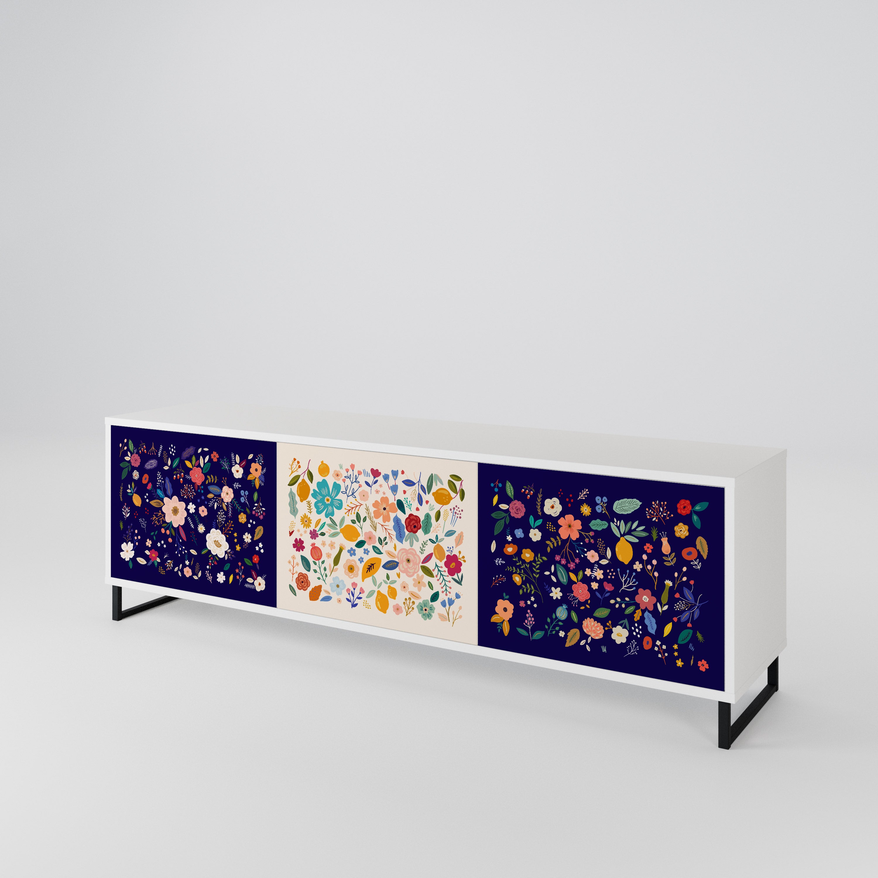 FLORAL COMBINATION TV-bänk med 3 dörrar
