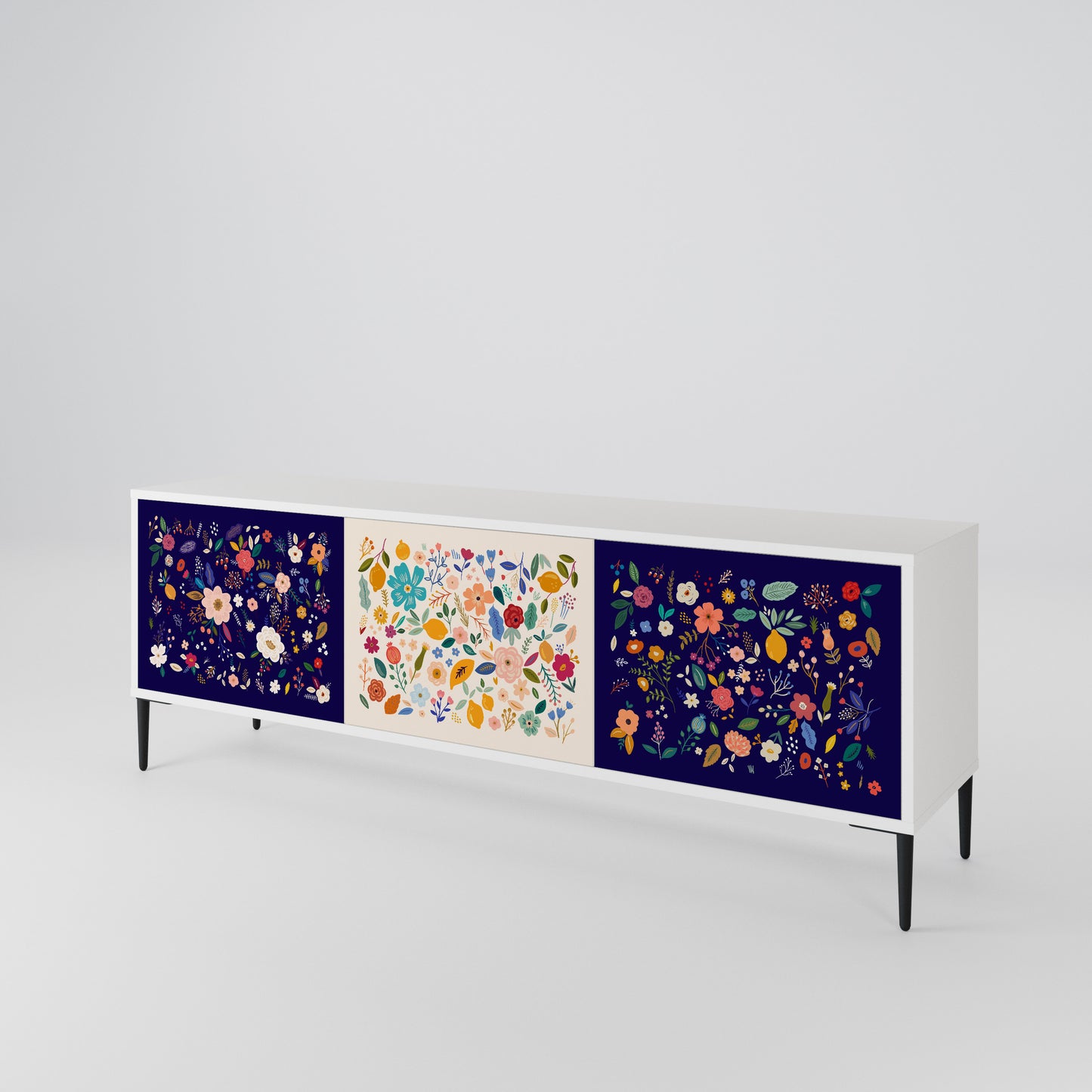 FLORAL COMBINATION TV-bänk med 3 dörrar