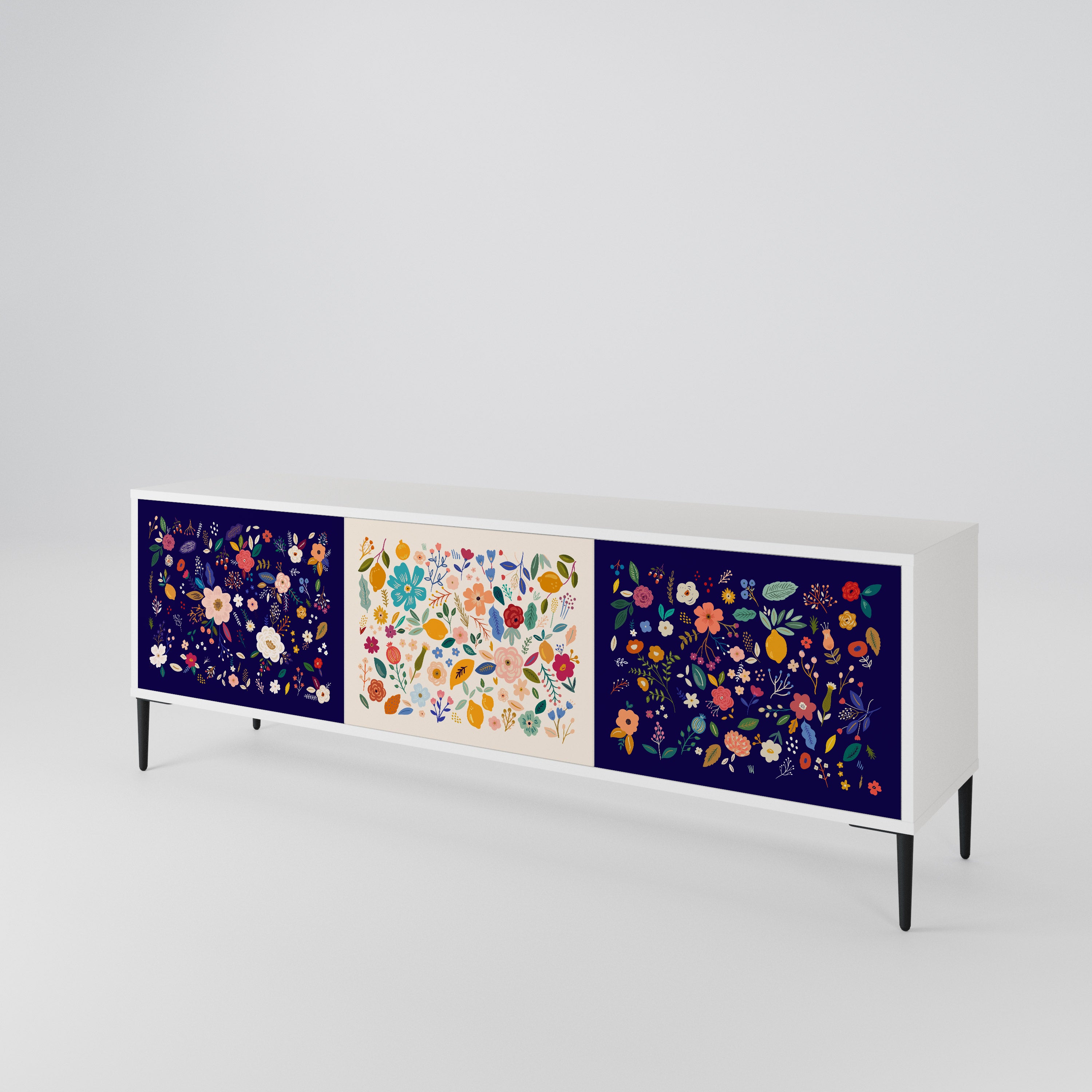 FLORAL COMBINATION TV-bänk med 3 dörrar