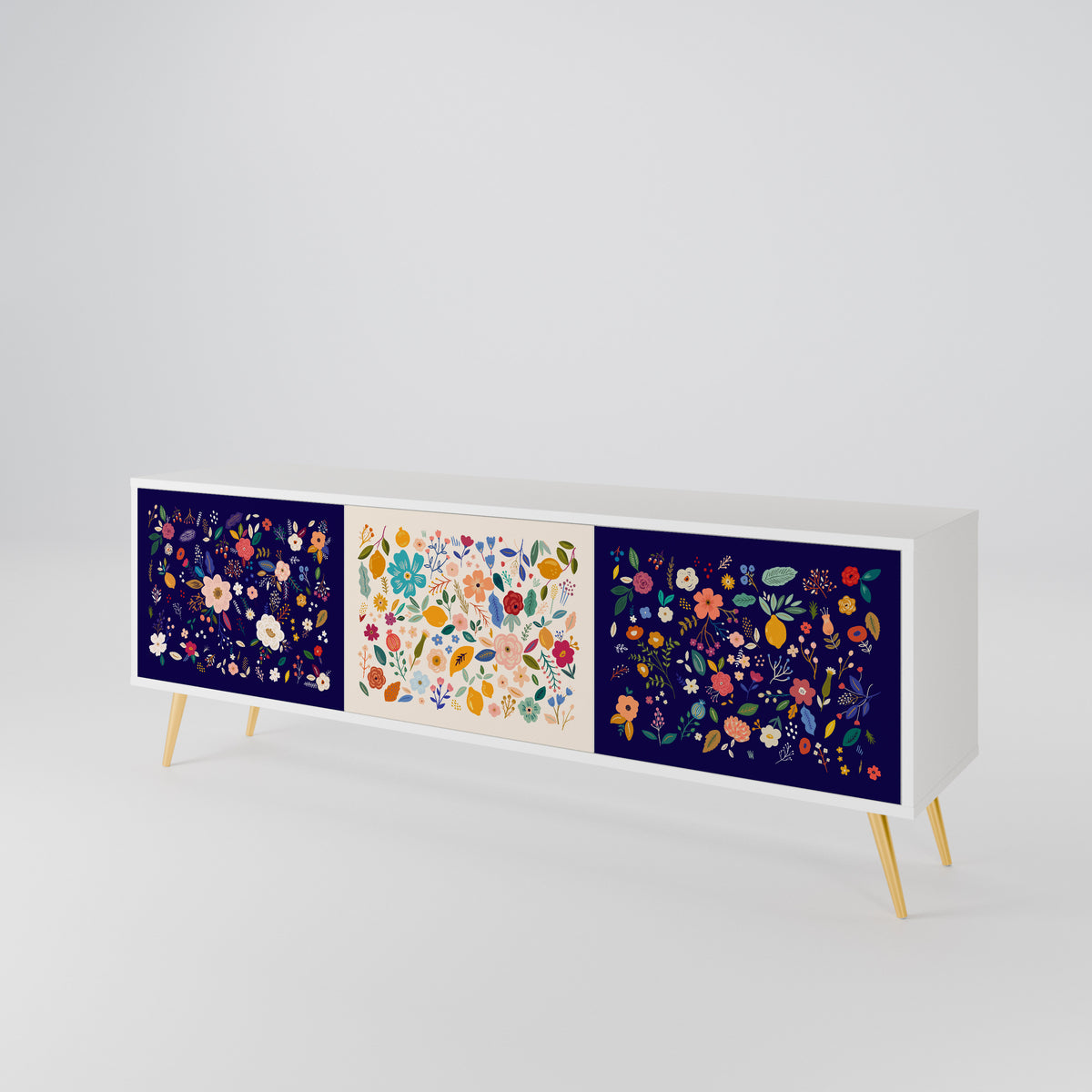 FLORAL COMBINATION TV-bänk med 3 dörrar