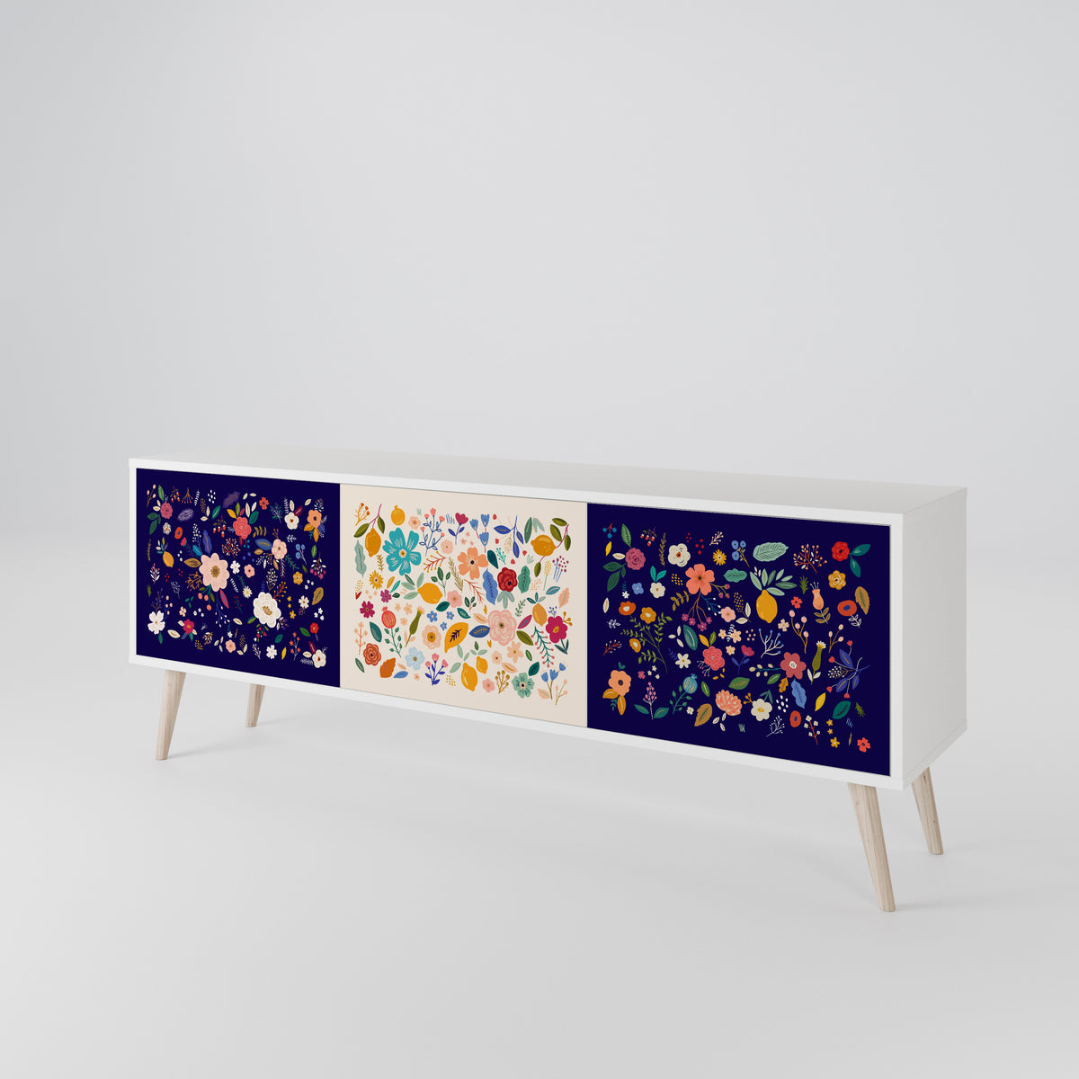 FLORAL COMBINATION TV-bänk med 3 dörrar