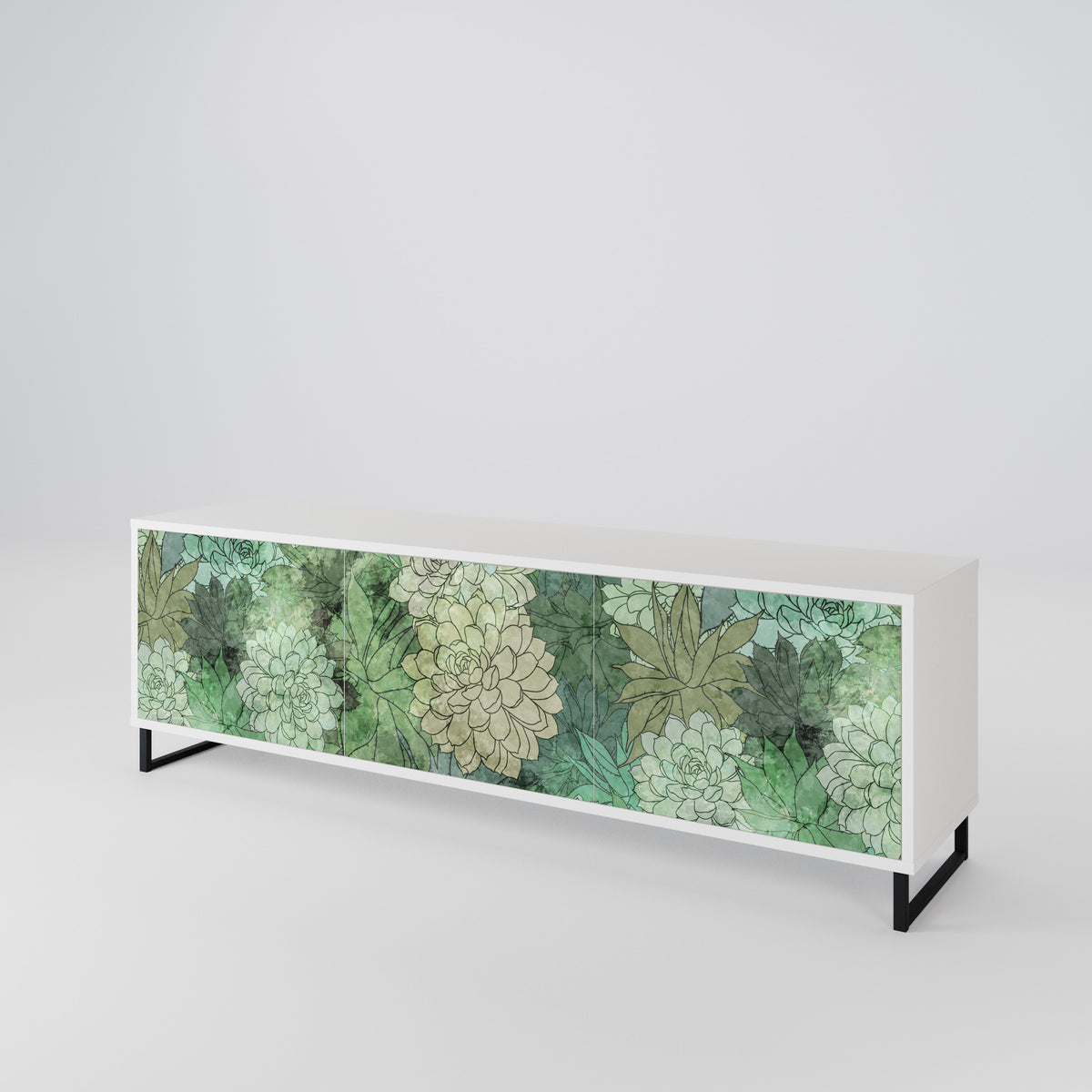 SUCCULENT CLUSTER 3-Door TV Cabinet