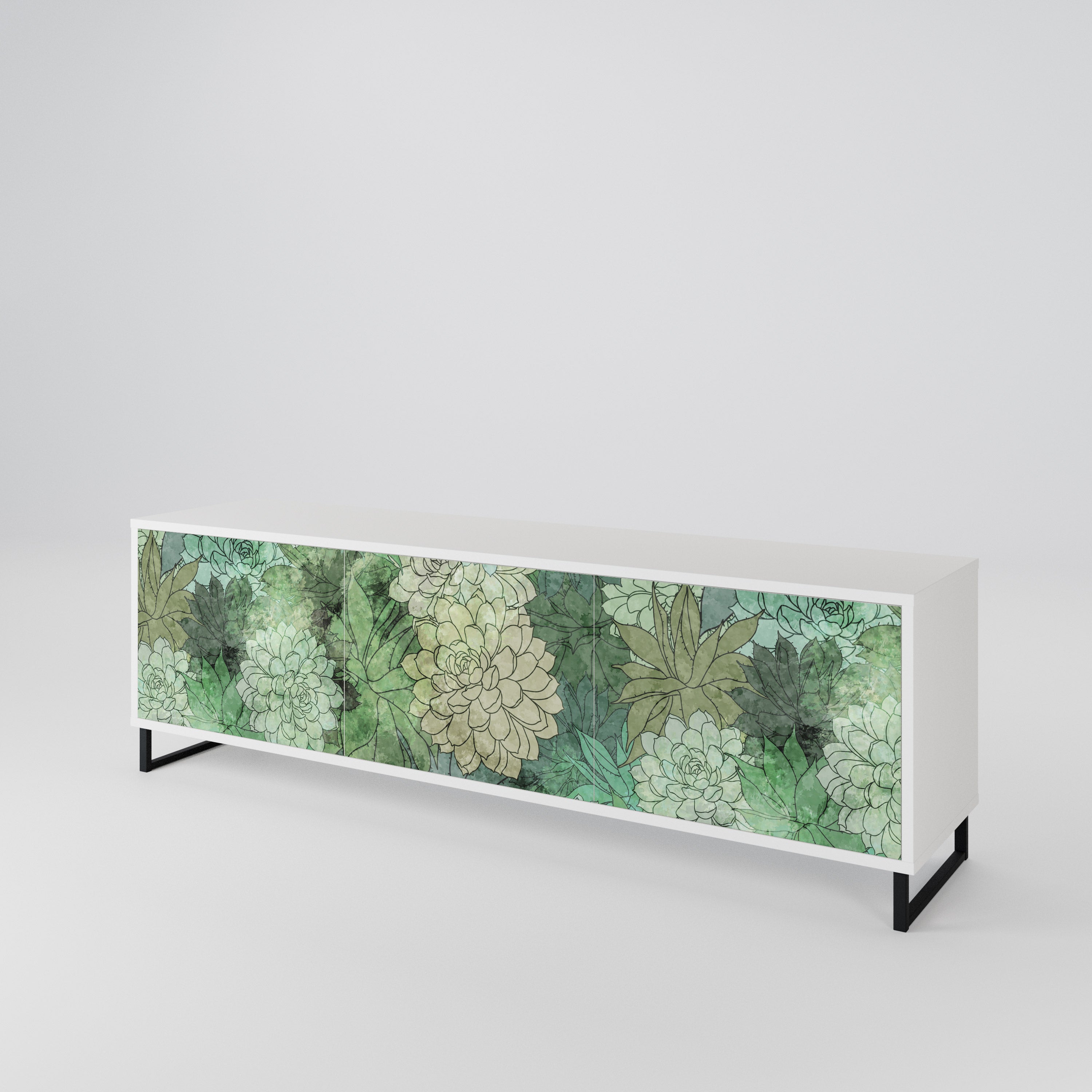 SUCCULENT CLUSTER TV-bänk med 3 dörrar