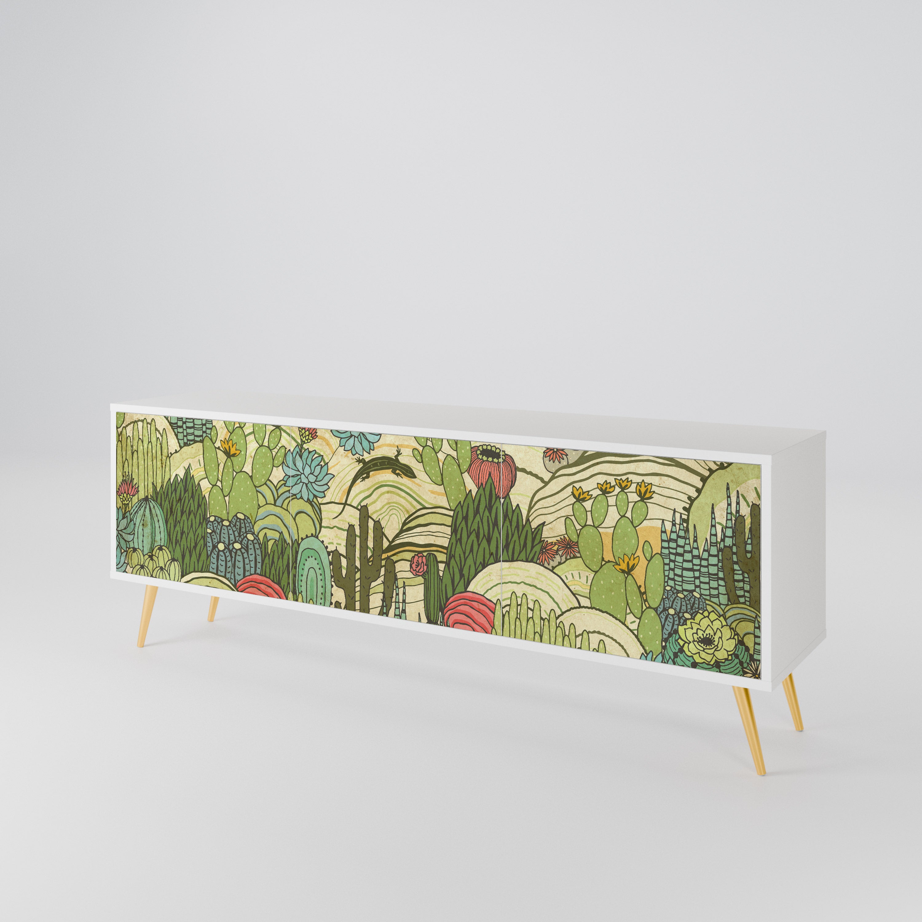 SUCCULENTS KALEIDOSCOPE 3-Door TV Cabinet