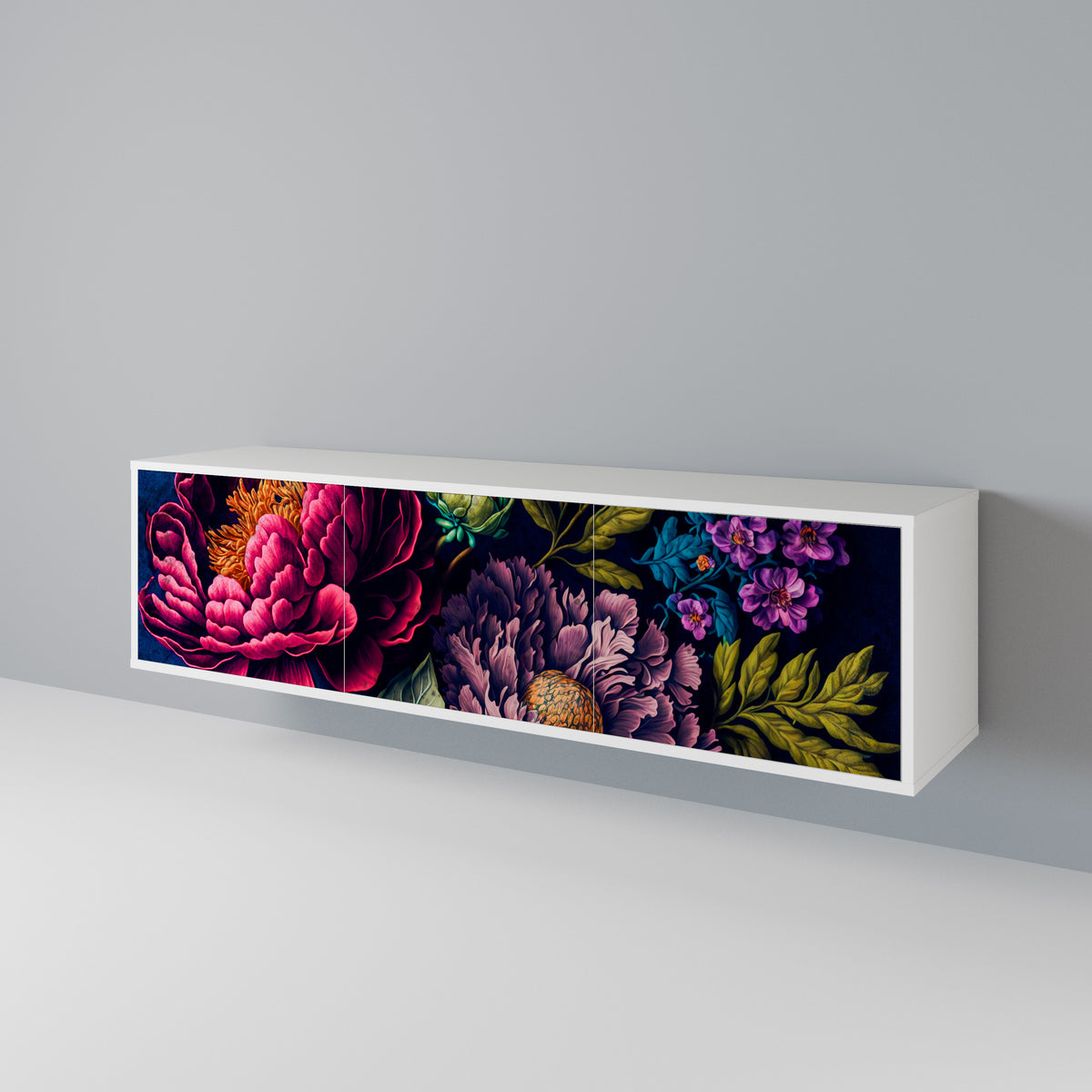 BLOOMING ELEGANCE 3-Door TV Cabinet