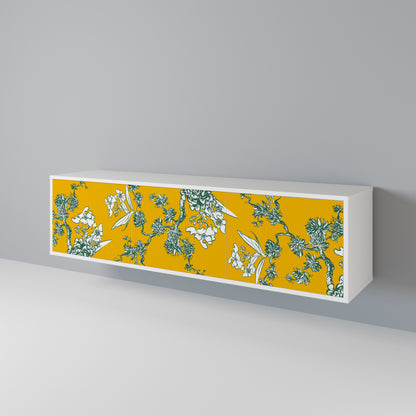 YELLOW CHINOISERIE TV-bänk med 3 dörrar