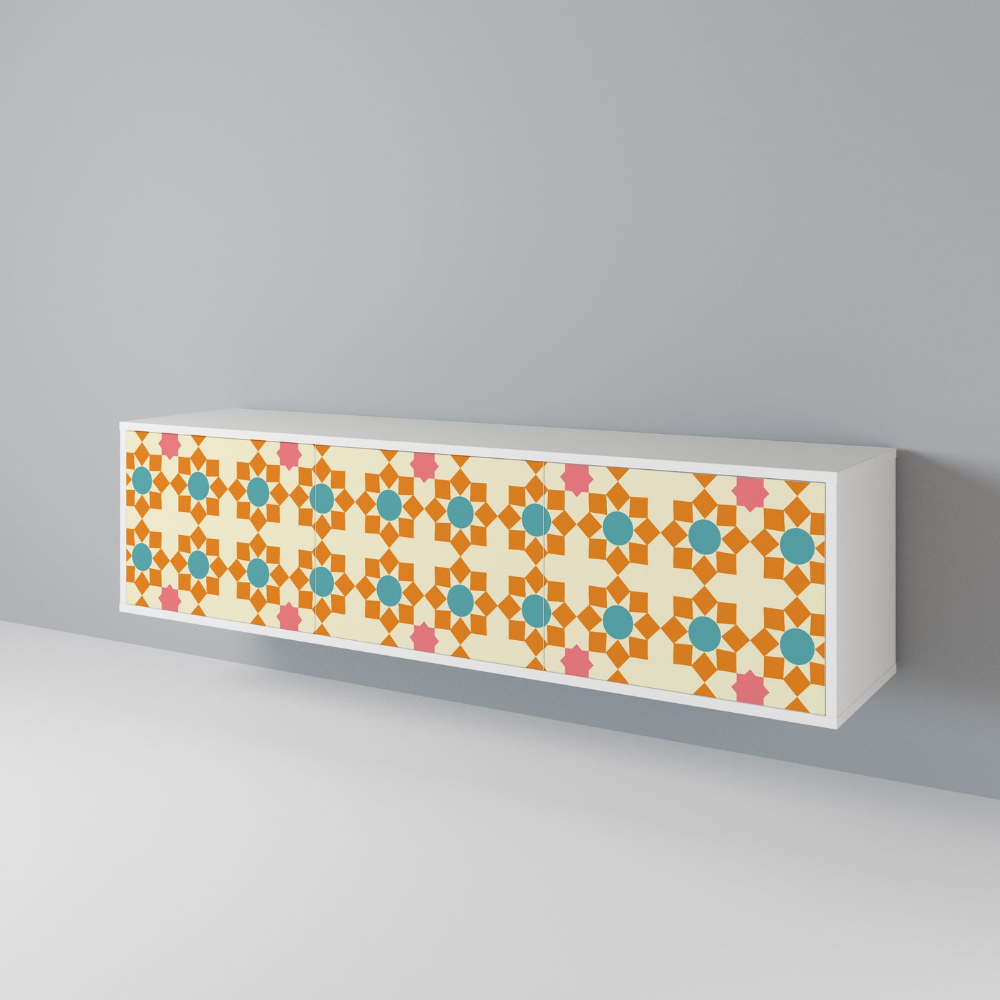 FLORAL DECOR TV-bänk med 3 dörrar