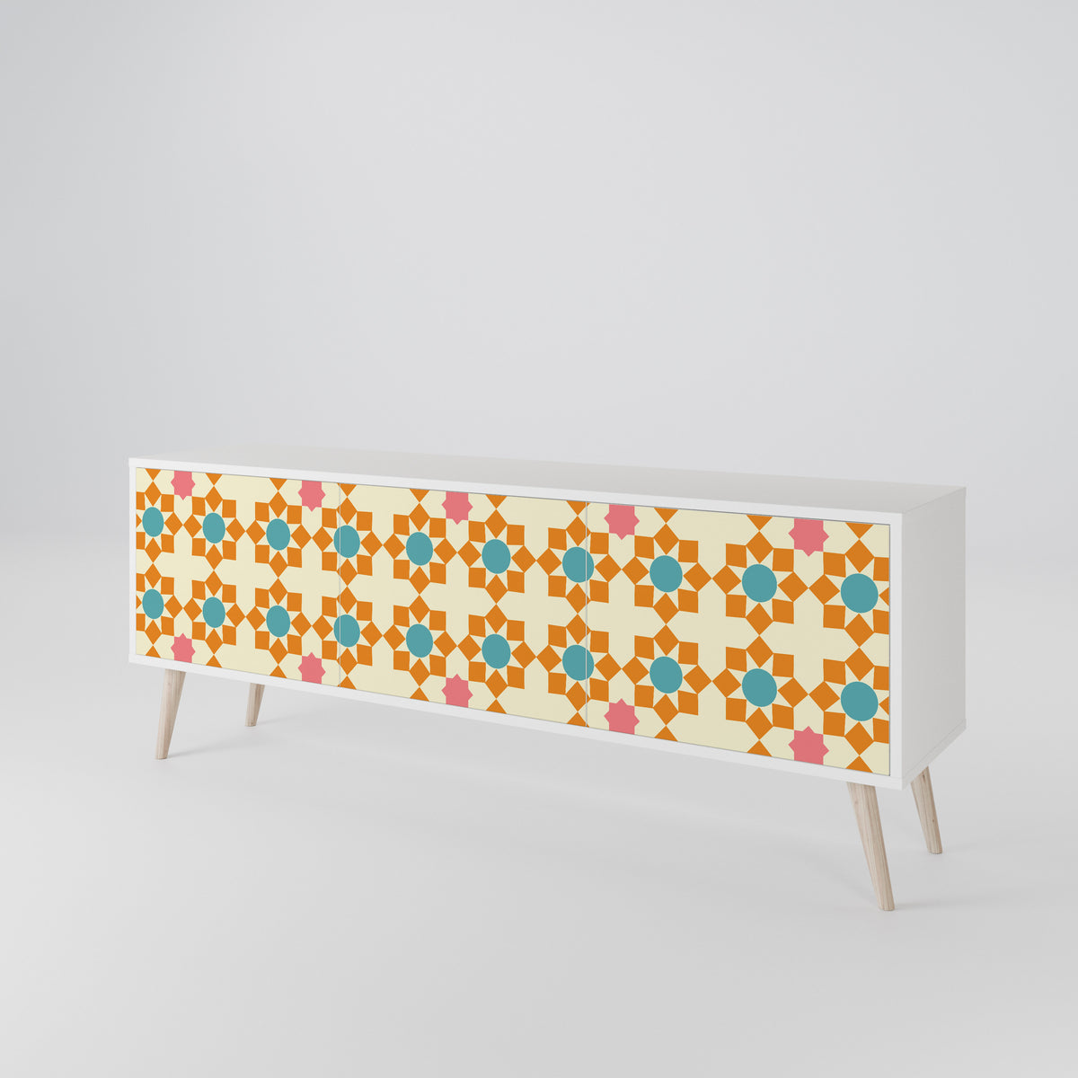 FLORAL DECOR TV-bänk med 3 dörrar