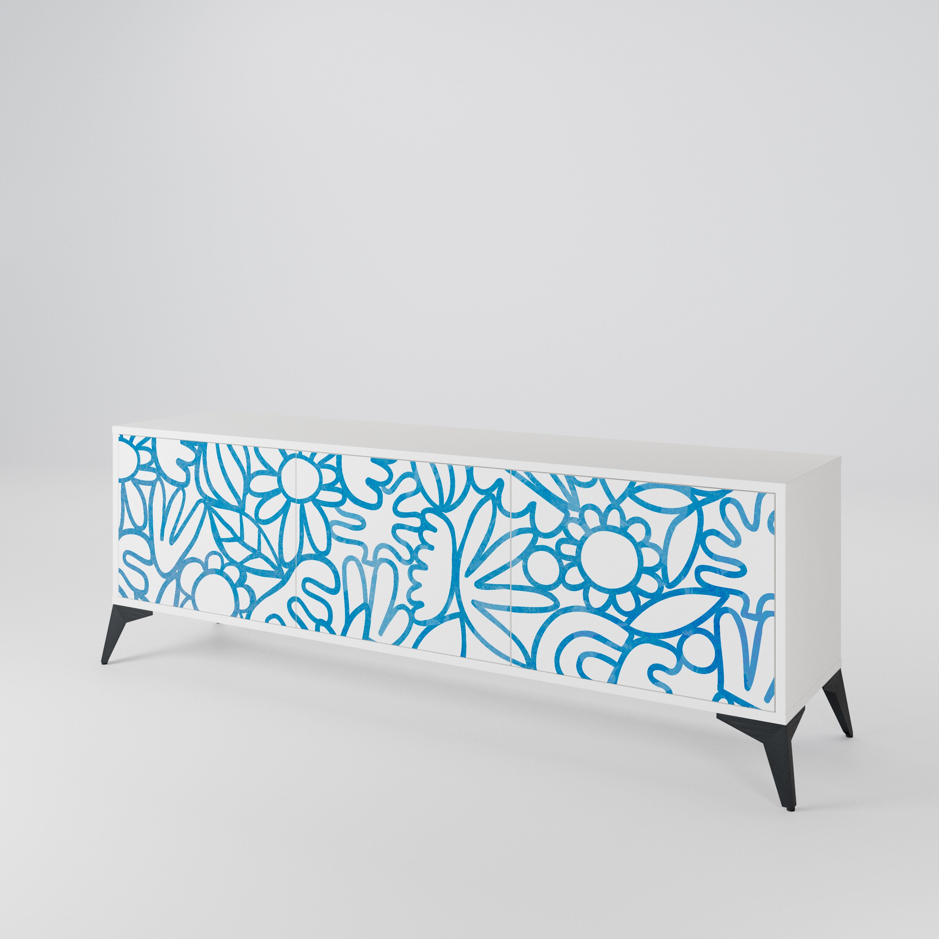 BLOOMY MORNING 3-Door TV Cabinet