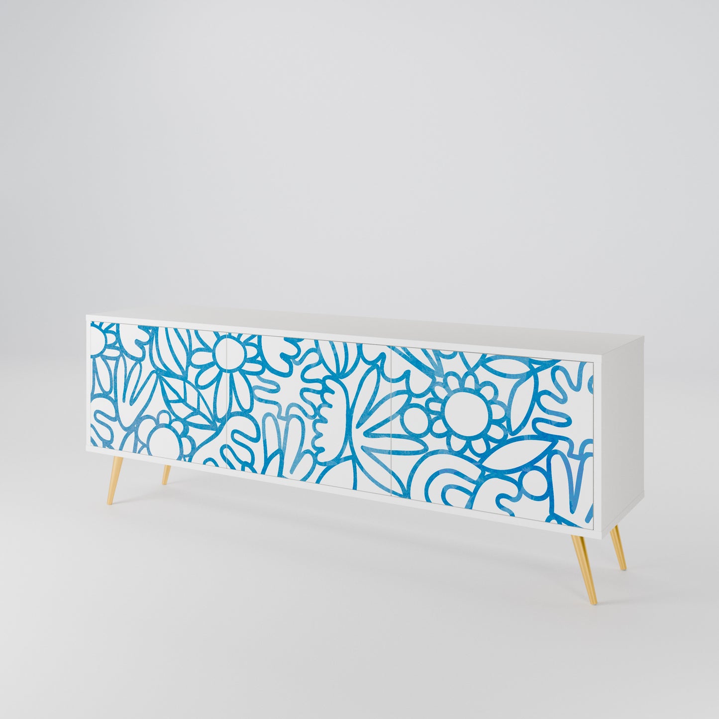 BLOOMY MORNING 3-Door TV Cabinet