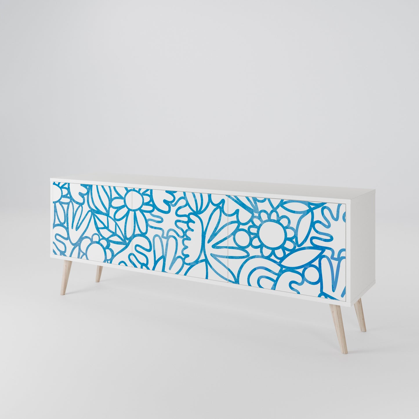 BLOOMY MORNING 3-Door TV Cabinet