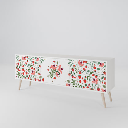 FLOWERS AND STRAWBERRIES TV-bänk med 3 dörrar