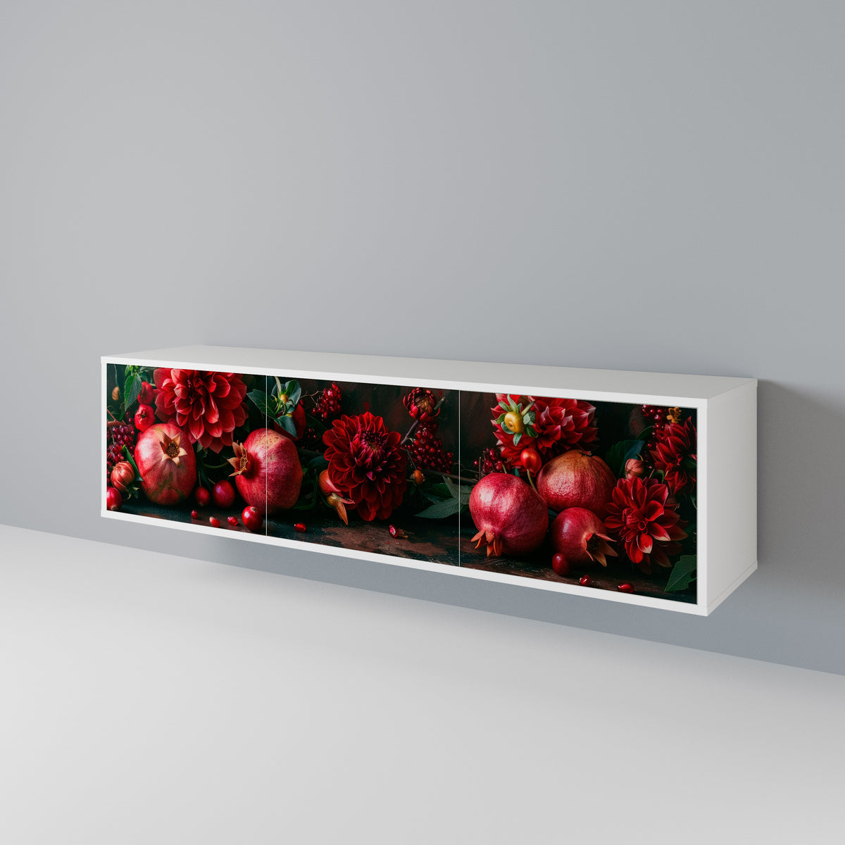 DAHLIAS AND POMEGRANATES TV-bänk med 3 dörrar