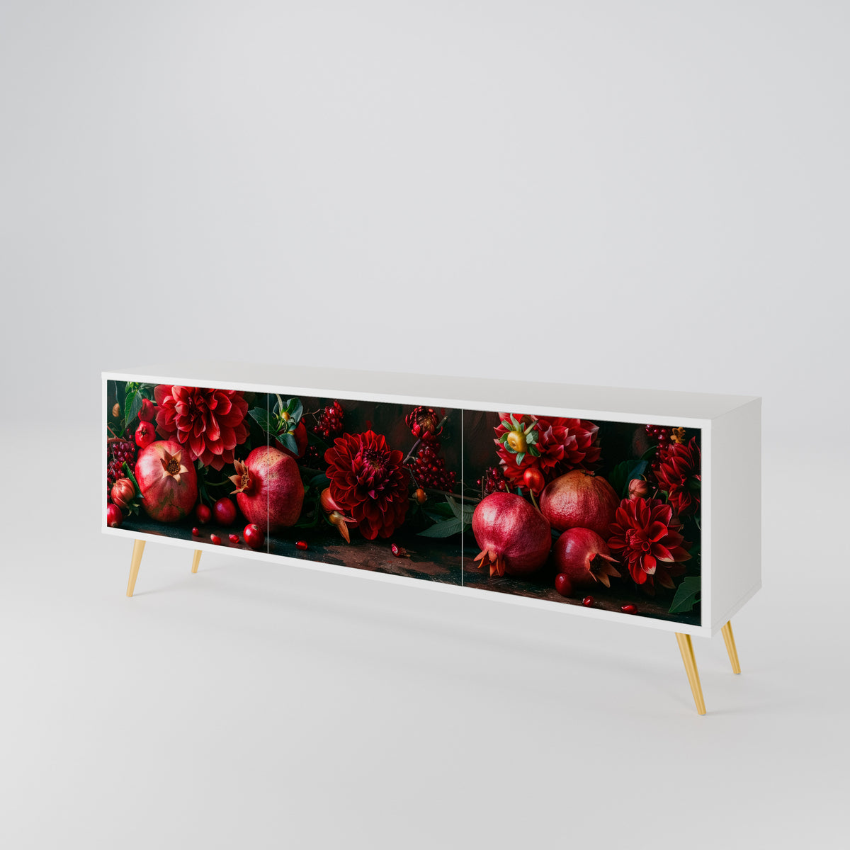 DAHLIAS AND POMEGRANATES TV-bänk med 3 dörrar