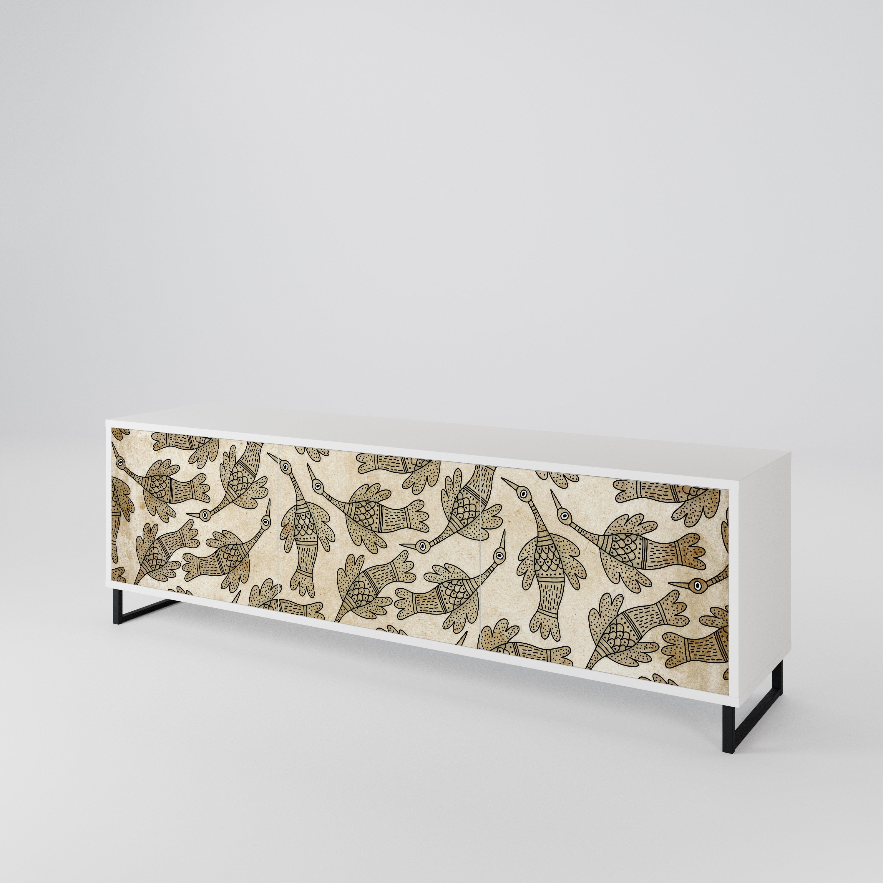 ALMONDINE SONGBIRD 3-Door TV Cabinet