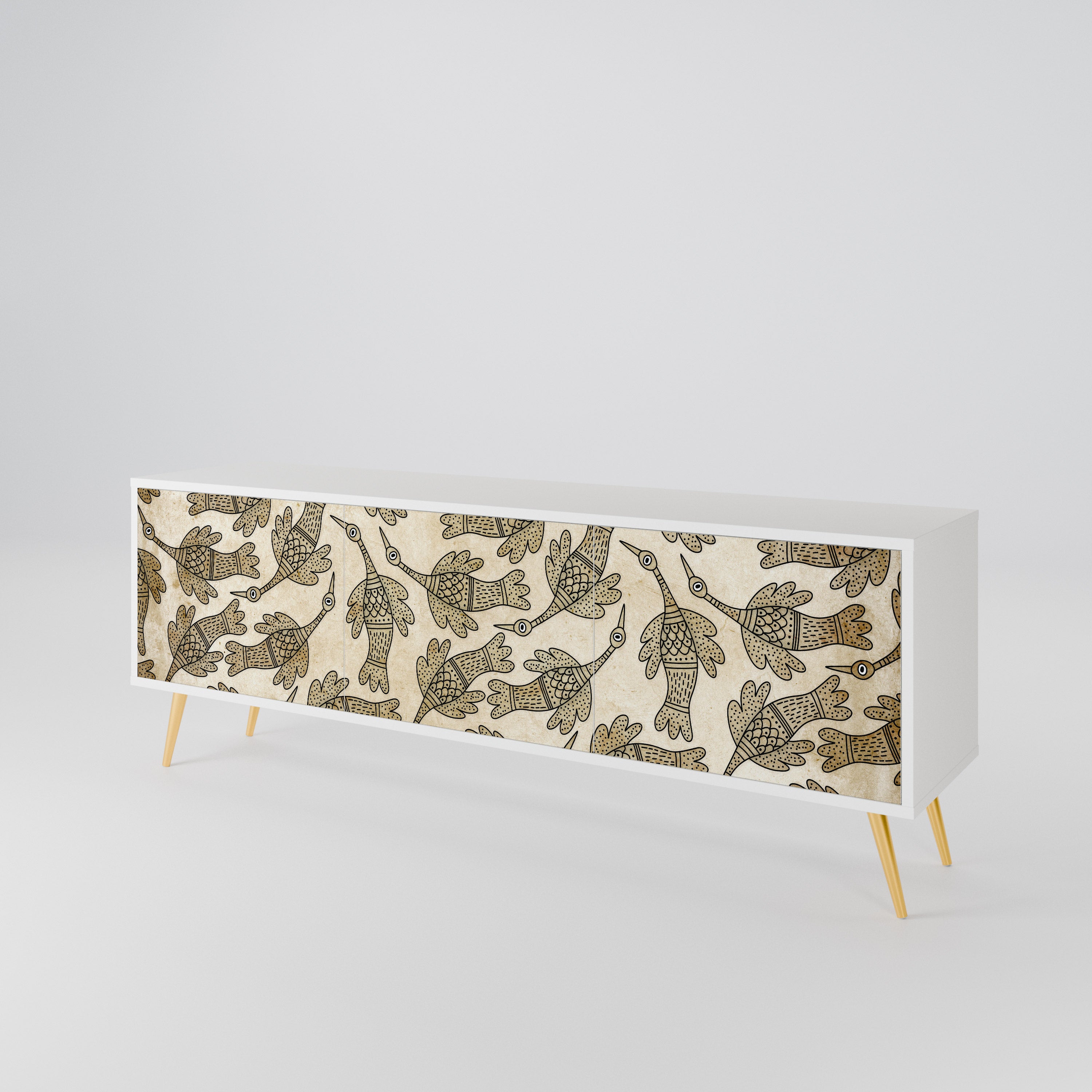 ALMONDINE SONGBIRD 3-Door TV Cabinet