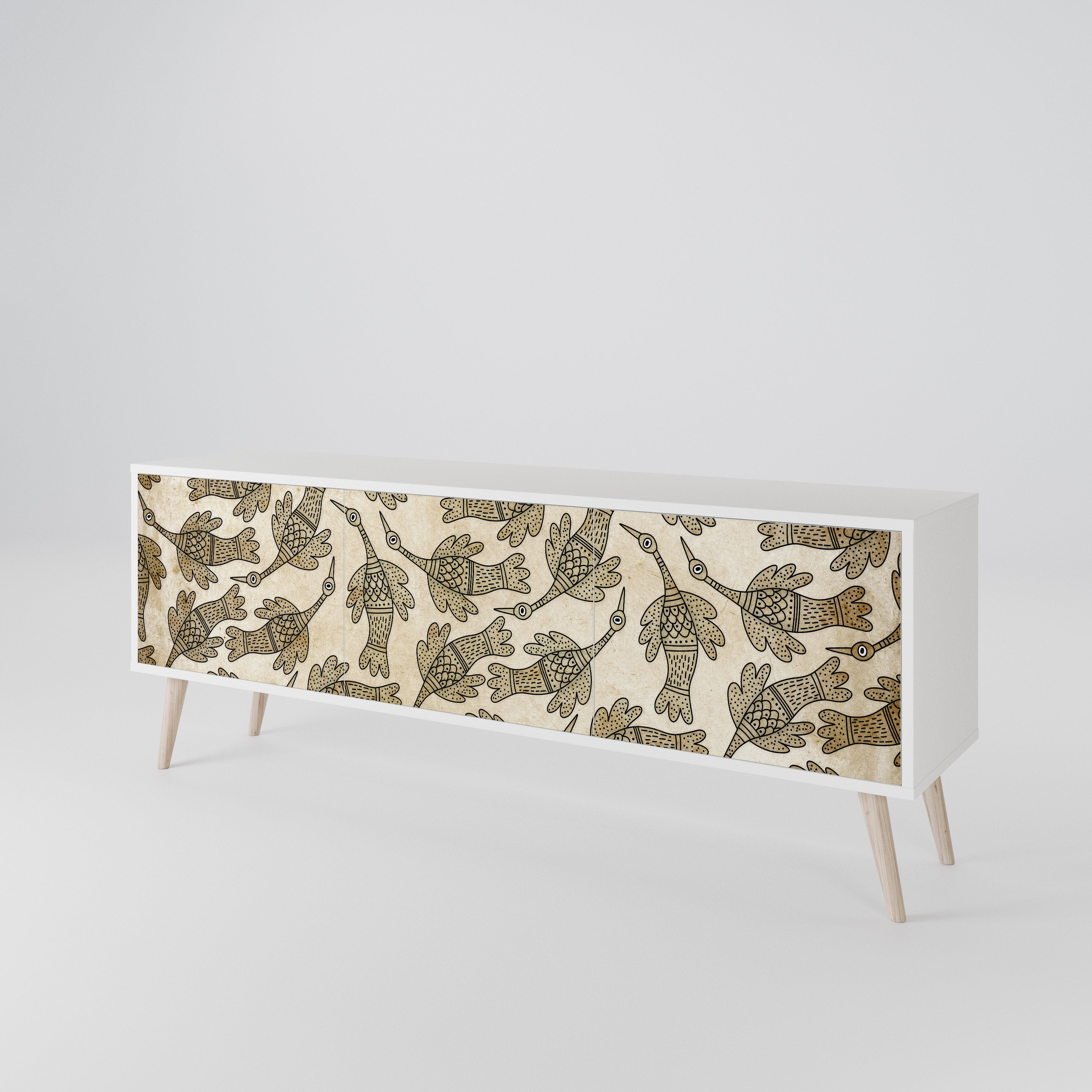 ALMONDINE SONGBIRD 3-Door TV Cabinet