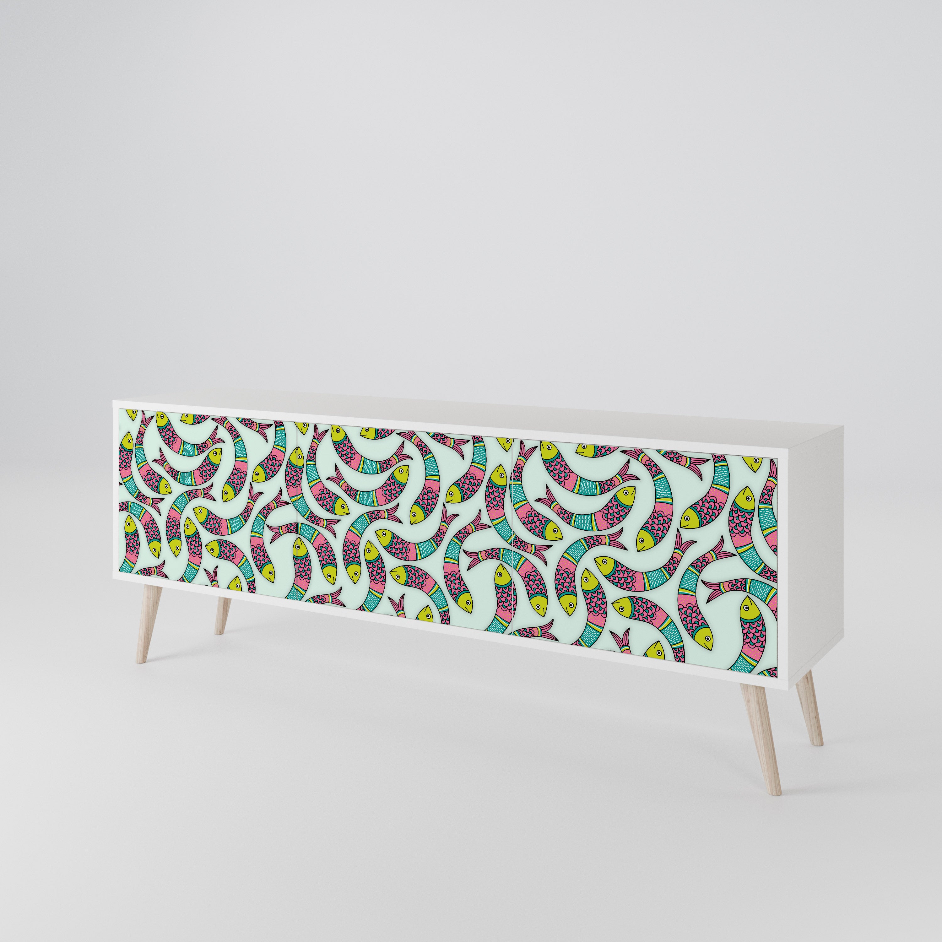 INDIAN FISH 3-Door TV Cabinet