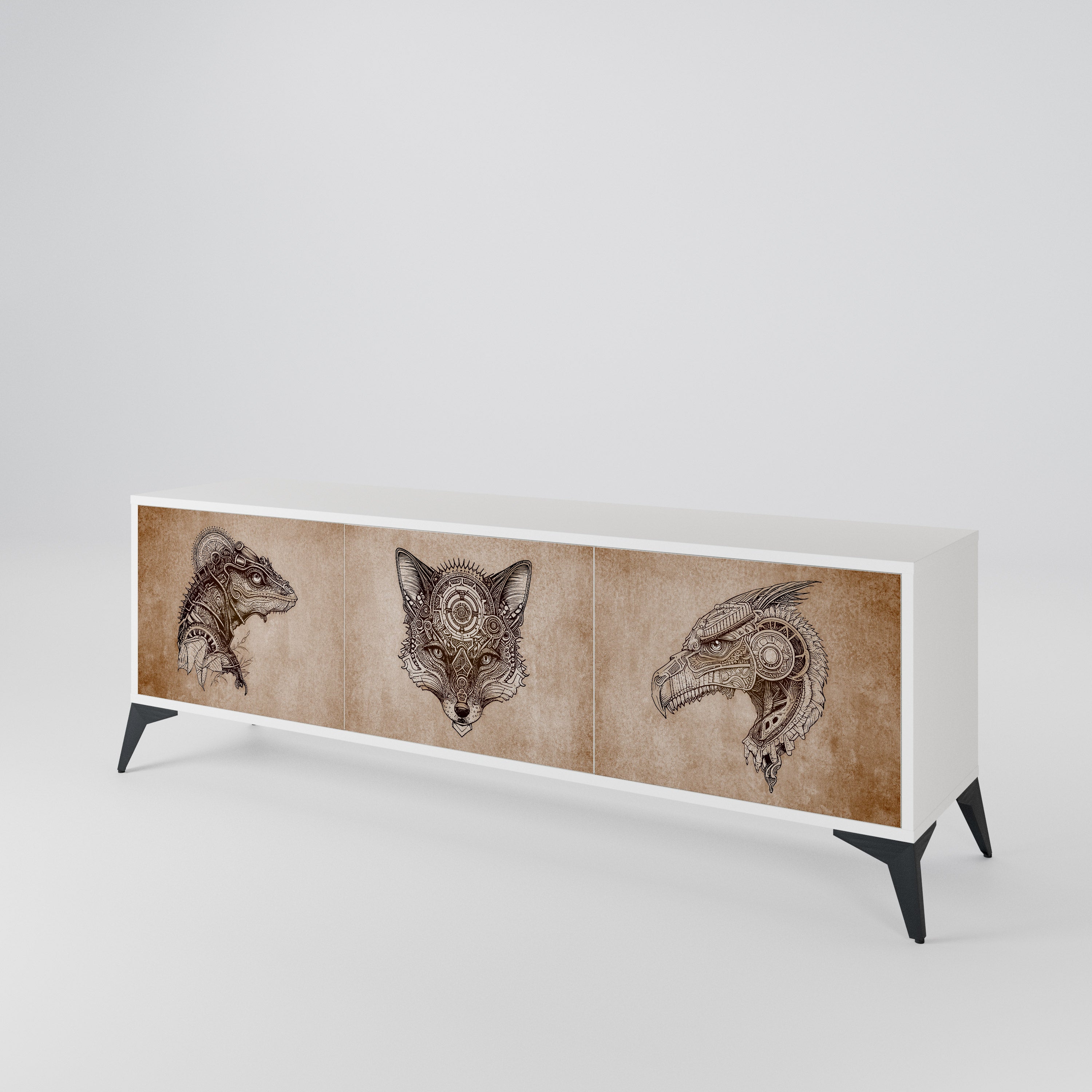 STEAMPUNK CLAN 3-Door TV Cabinet