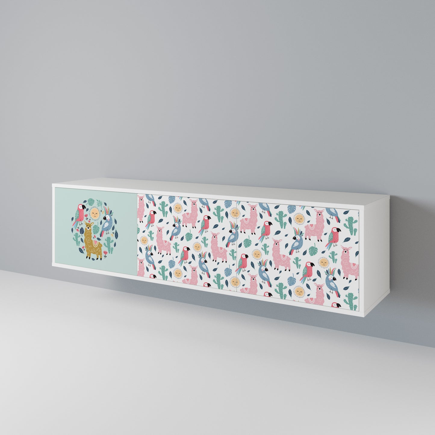 COLORFUL ALPACAS TV-bänk med 3 dörrar