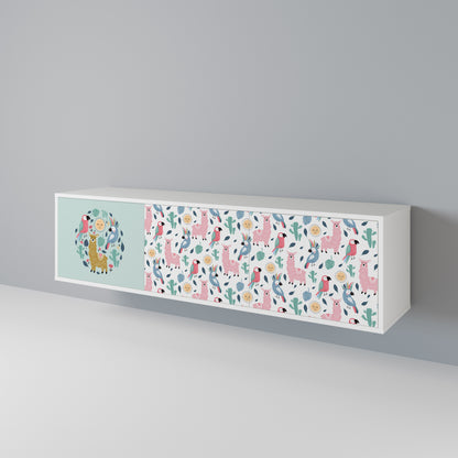 COLORFUL ALPACAS TV-bänk med 3 dörrar