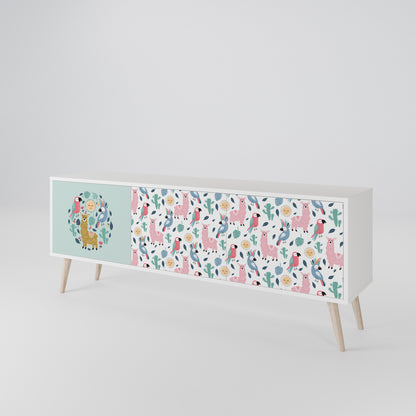 COLORFUL ALPACAS TV-bänk med 3 dörrar