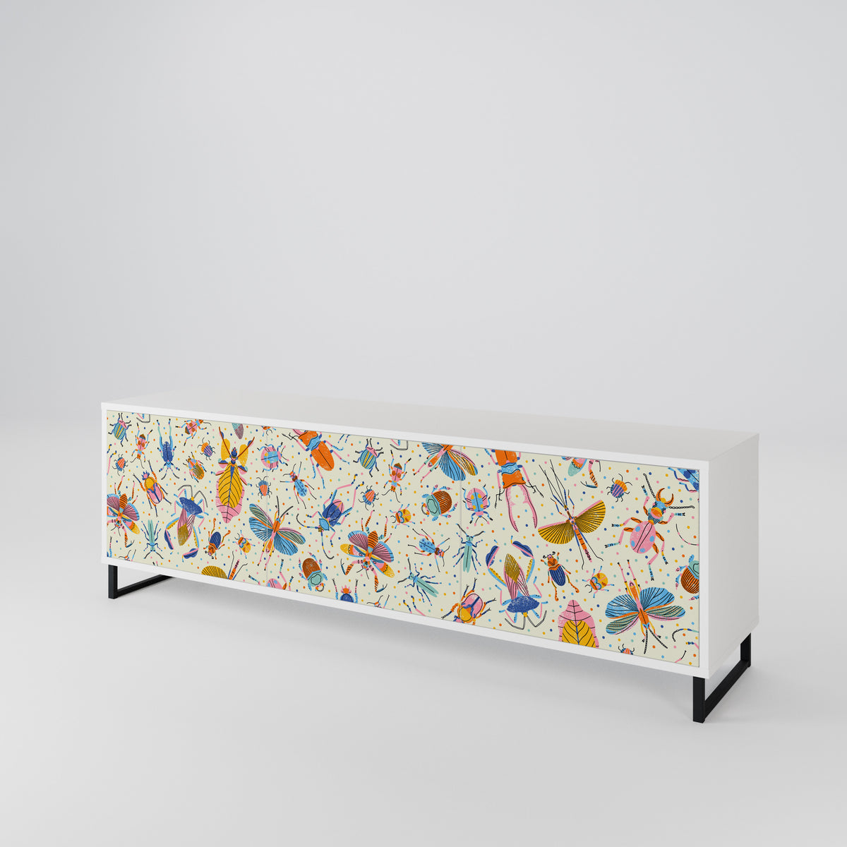 COLORFUL INSECTS TV-bänk med 3 dörrar