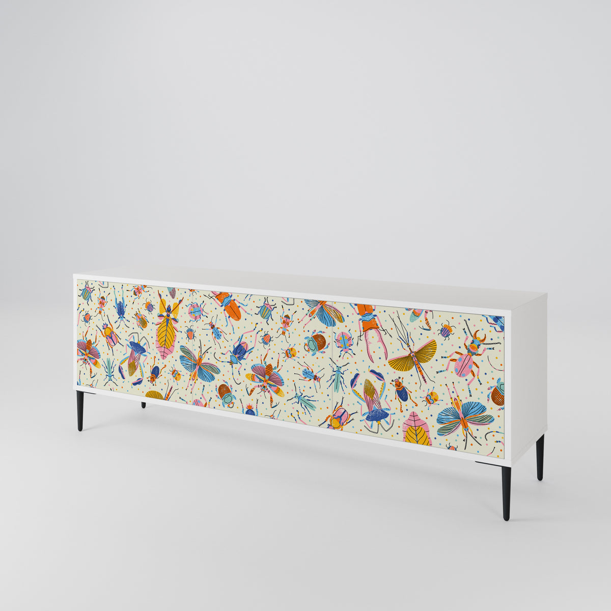 COLORFUL INSECTS TV-bänk med 3 dörrar