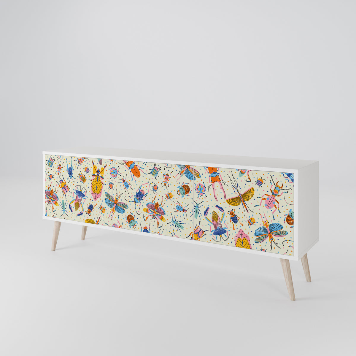 COLORFUL INSECTS TV-bänk med 3 dörrar